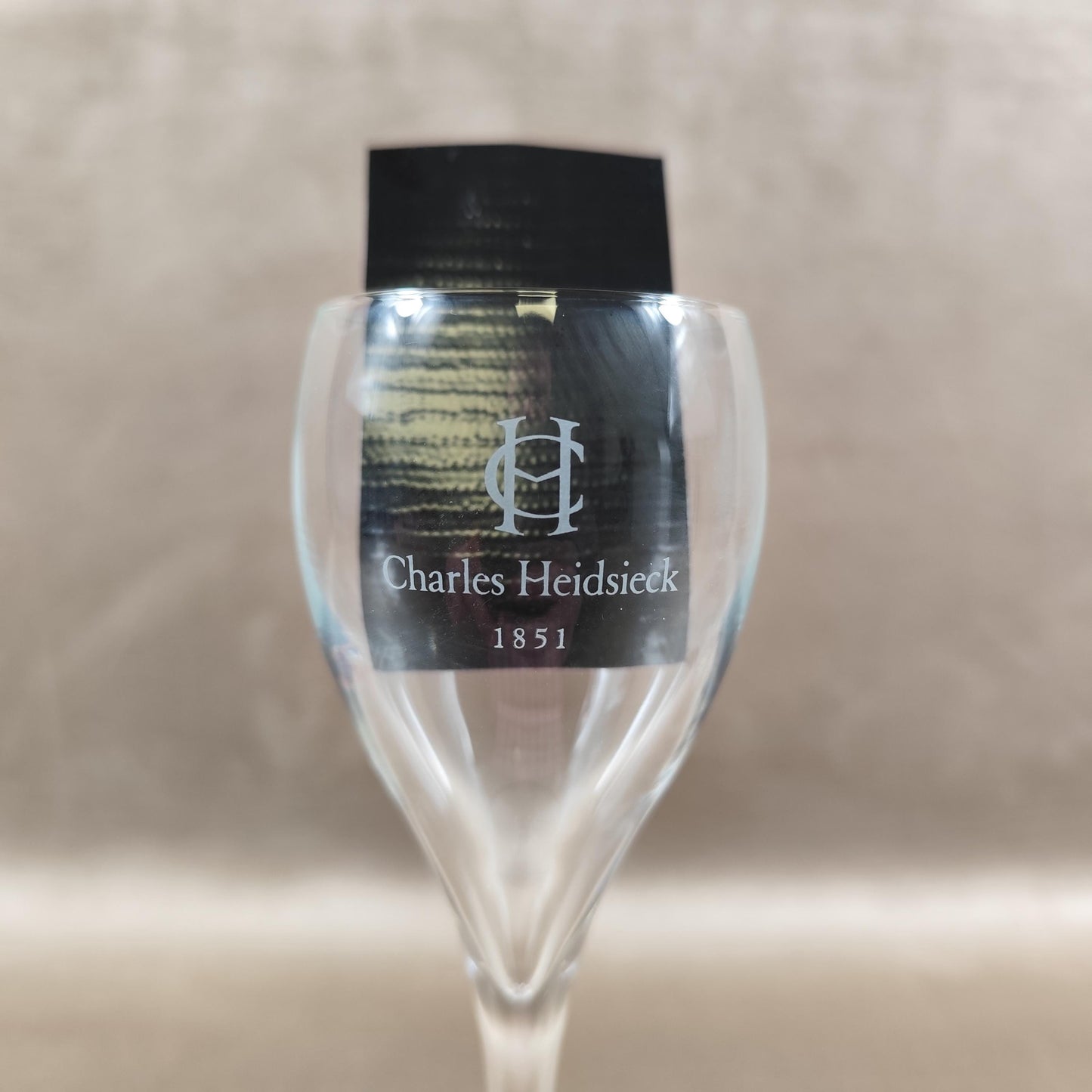 Lot de 6 flûtes à champagne Charles Heidsieck Verres sérigraphiés Bar