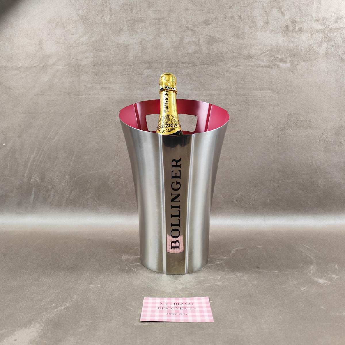Seau à champagne Bollinger aluminium intérieur rouge Rafraîchisseur bouteille design