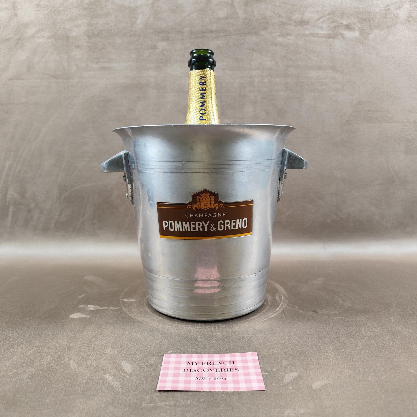Seau à champagne Pommery & Greno en aluminium Seau à glace vintage