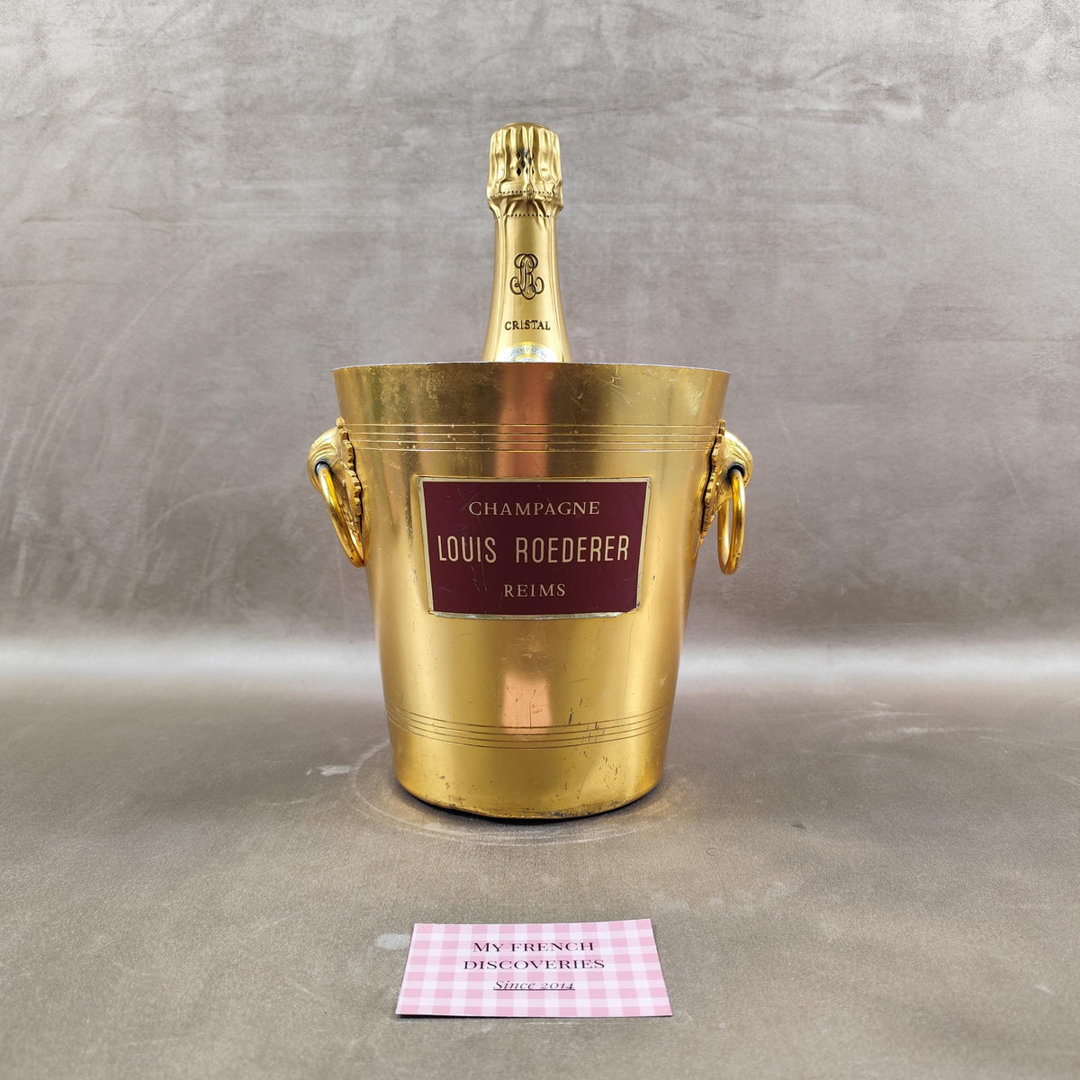 Seau à champagne Louis Roederer Reims doré Rafraîchisseur vintage
