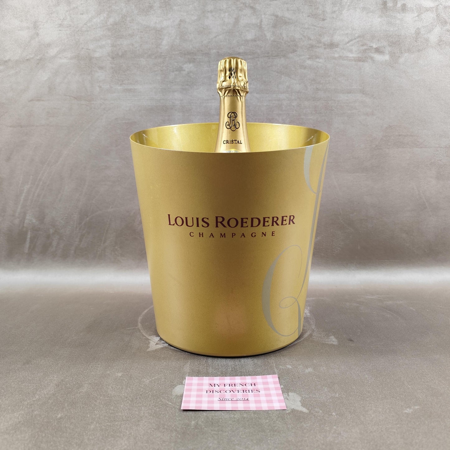 Seau à champagne Louis Roederer doré grand modèle Rafraîchisseur vintage