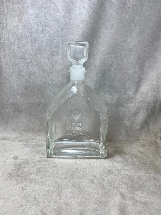Carafe en verre whisky Clan Campbell vintage made in France