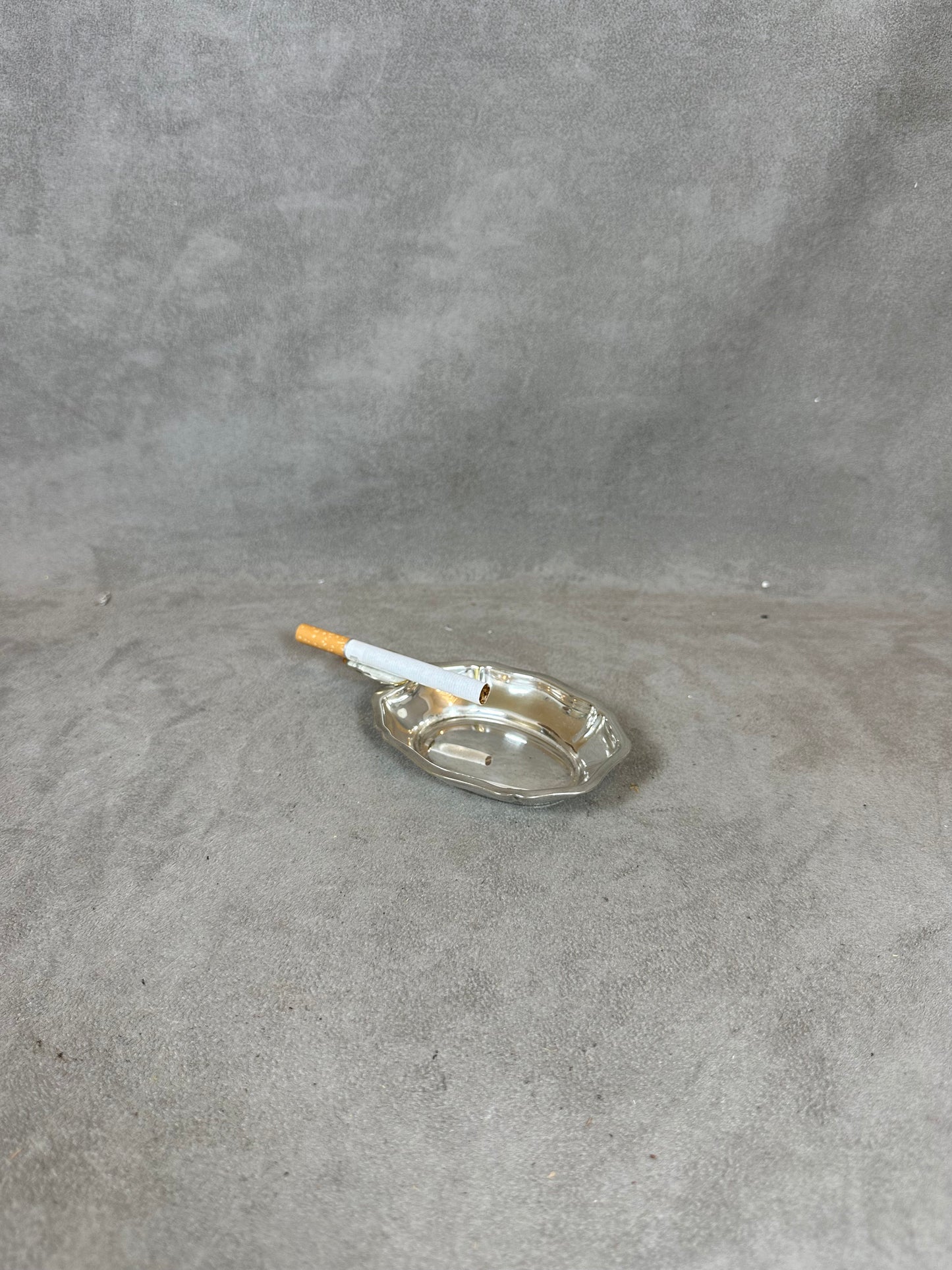 Vintage silver metal ashtray or tastevin made in France