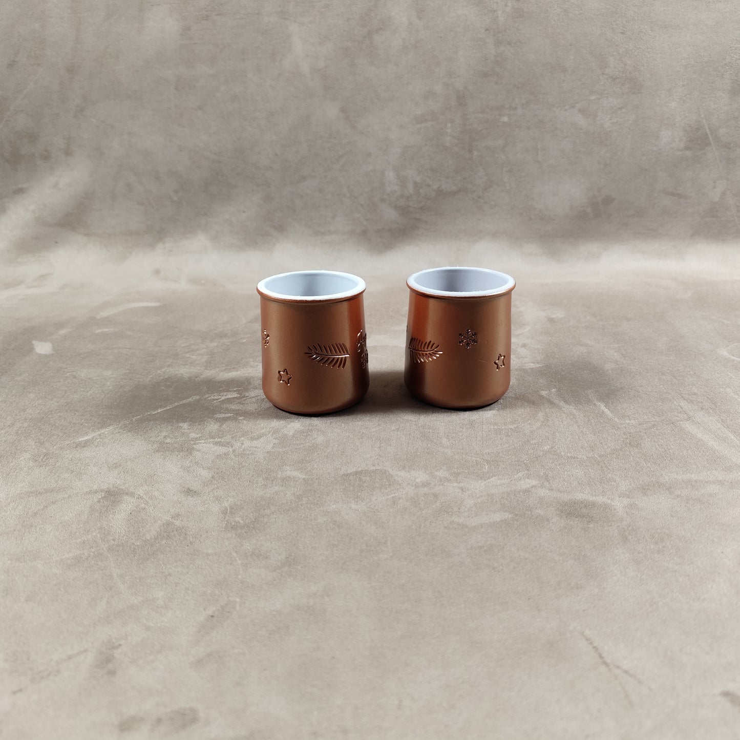 2 pot de yaourt La fermière édition spéciale " Joyeuse fêtes" pour Noël en terre cuite émaillée doré vintage made in France