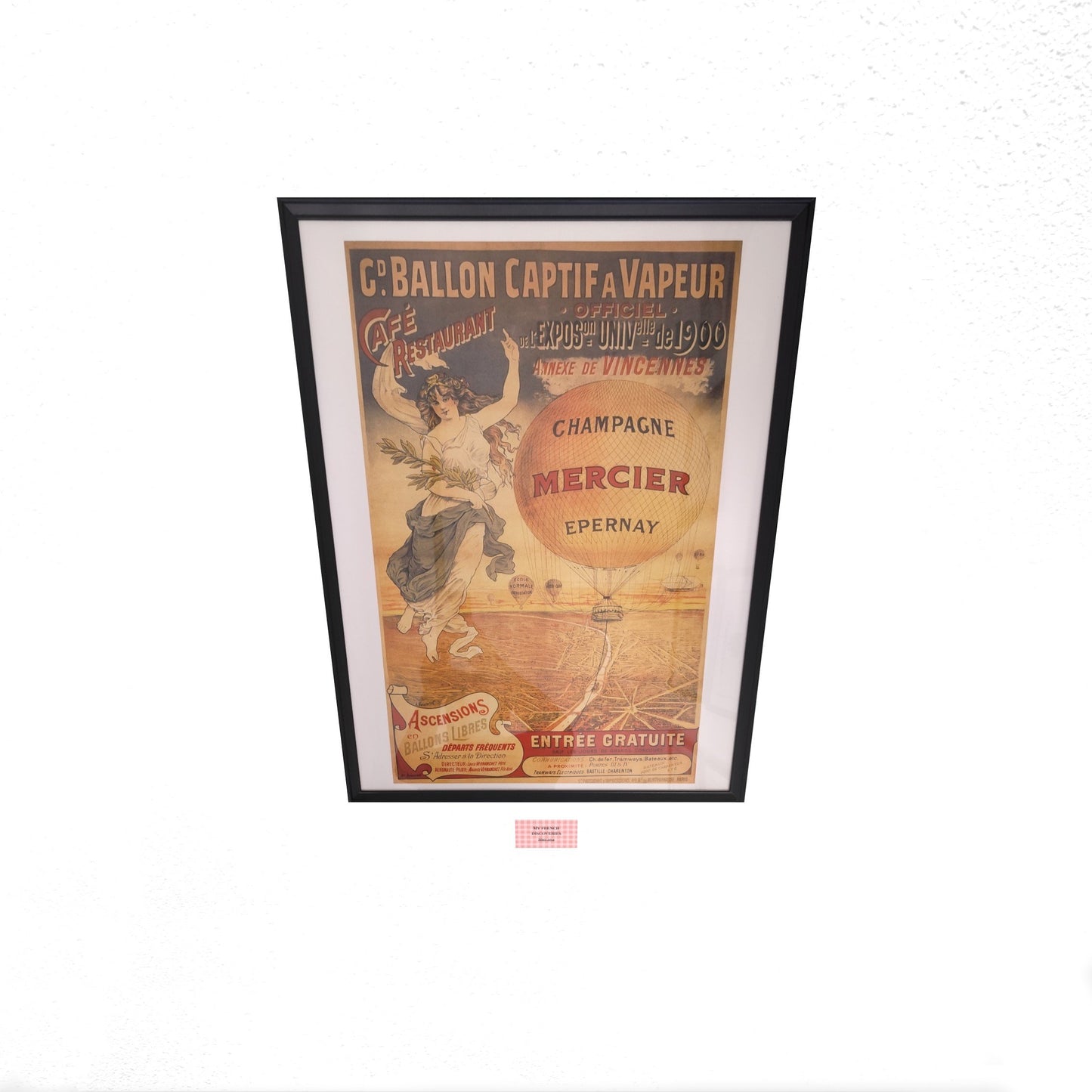 Affiche Champagne Mercier Épernay – Ballon captif Exposition Universelle 1900 – Format 65 x 40 cm sans cadre