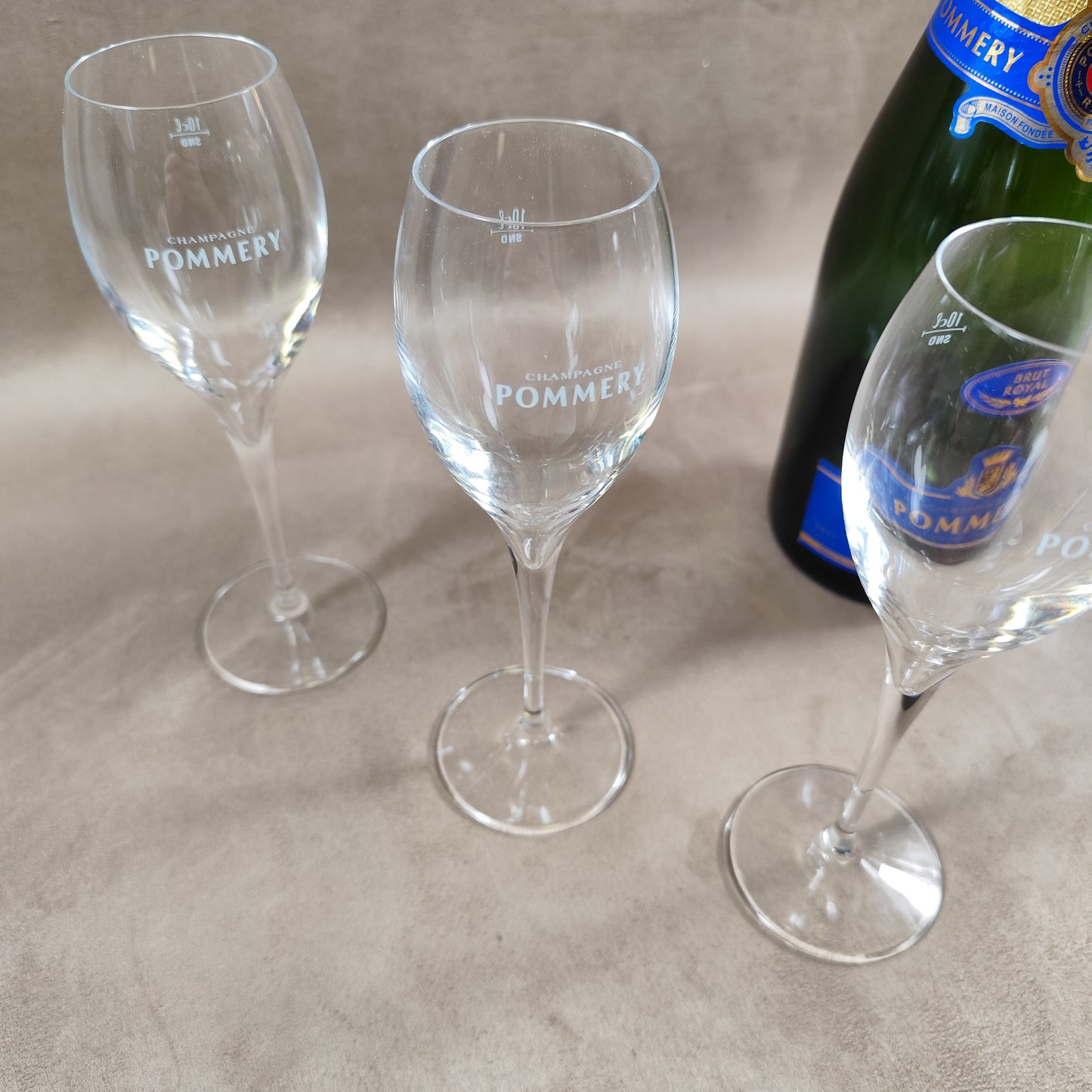 Lot de 6 flutes en verre Champagne Pommery vintage Made in France