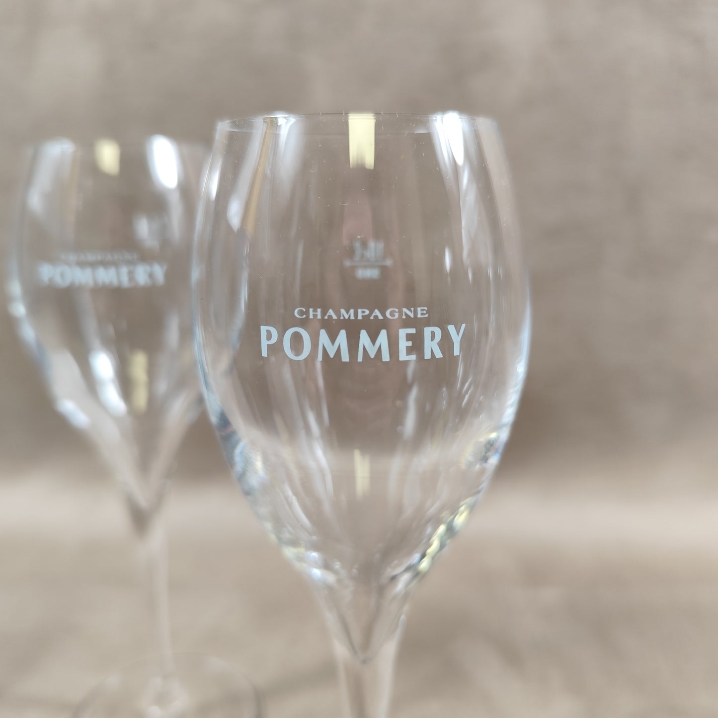 Lot de 6 flutes en verre Champagne Pommery vintage Made in France