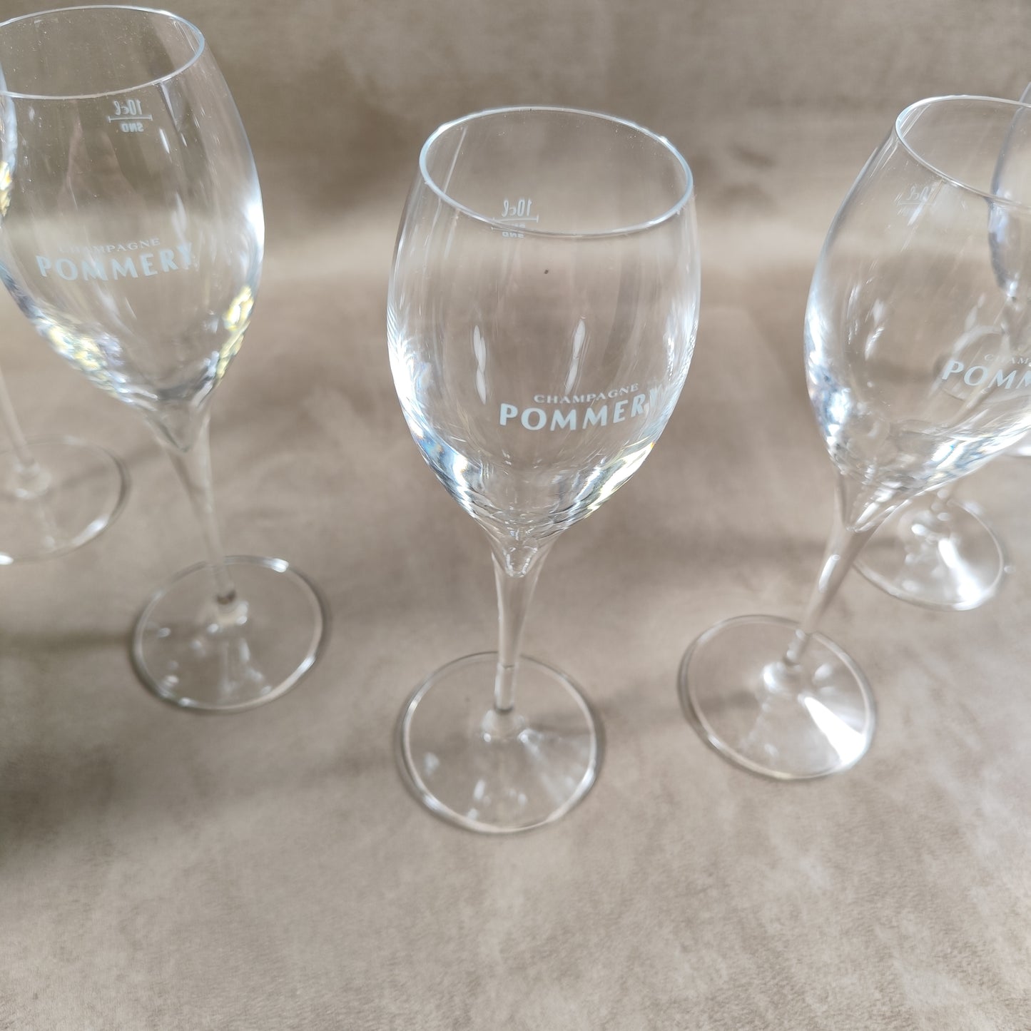 Lot de 6 flutes en verre Champagne Pommery vintage Made in France