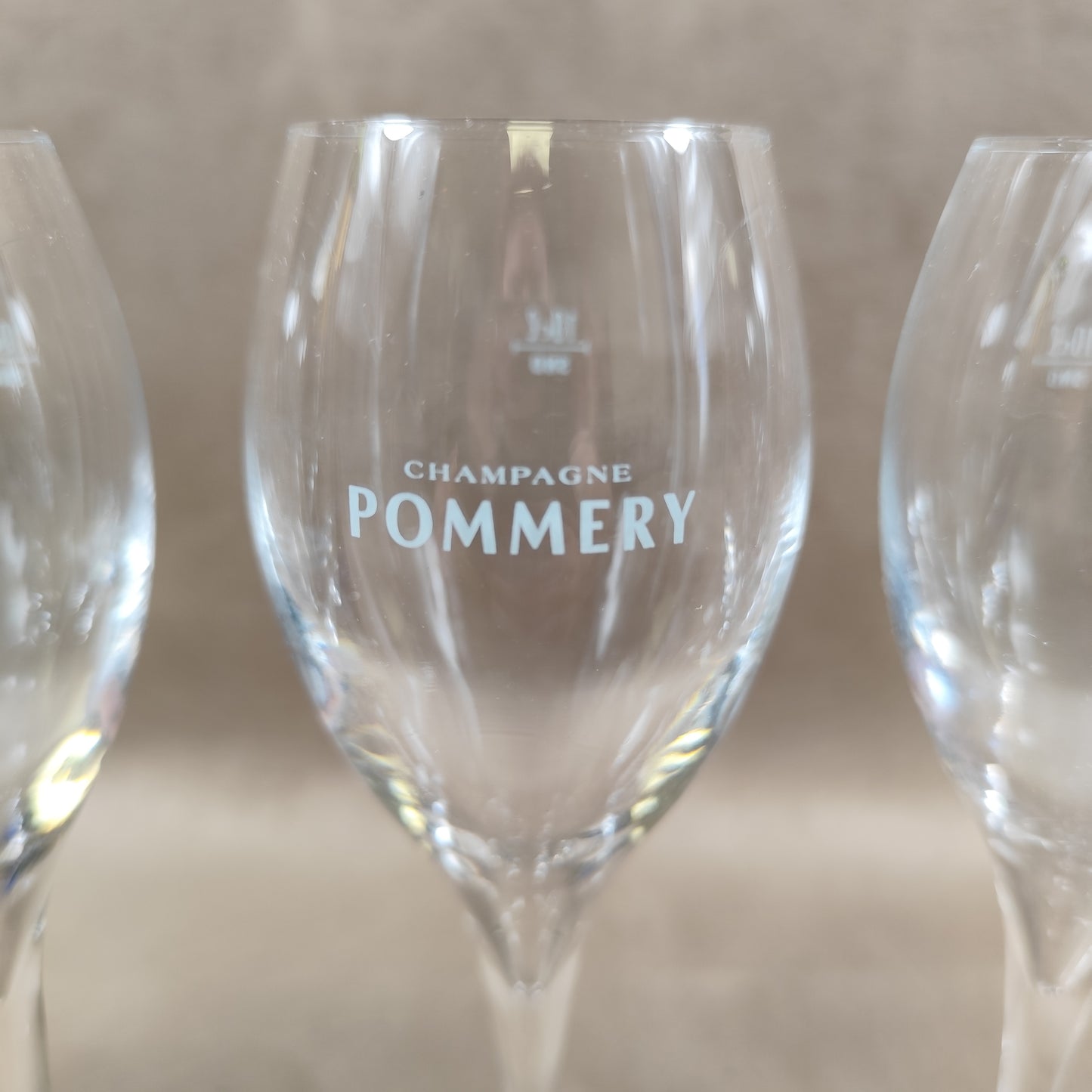 Lot de 6 flutes en verre Champagne Pommery vintage Made in France