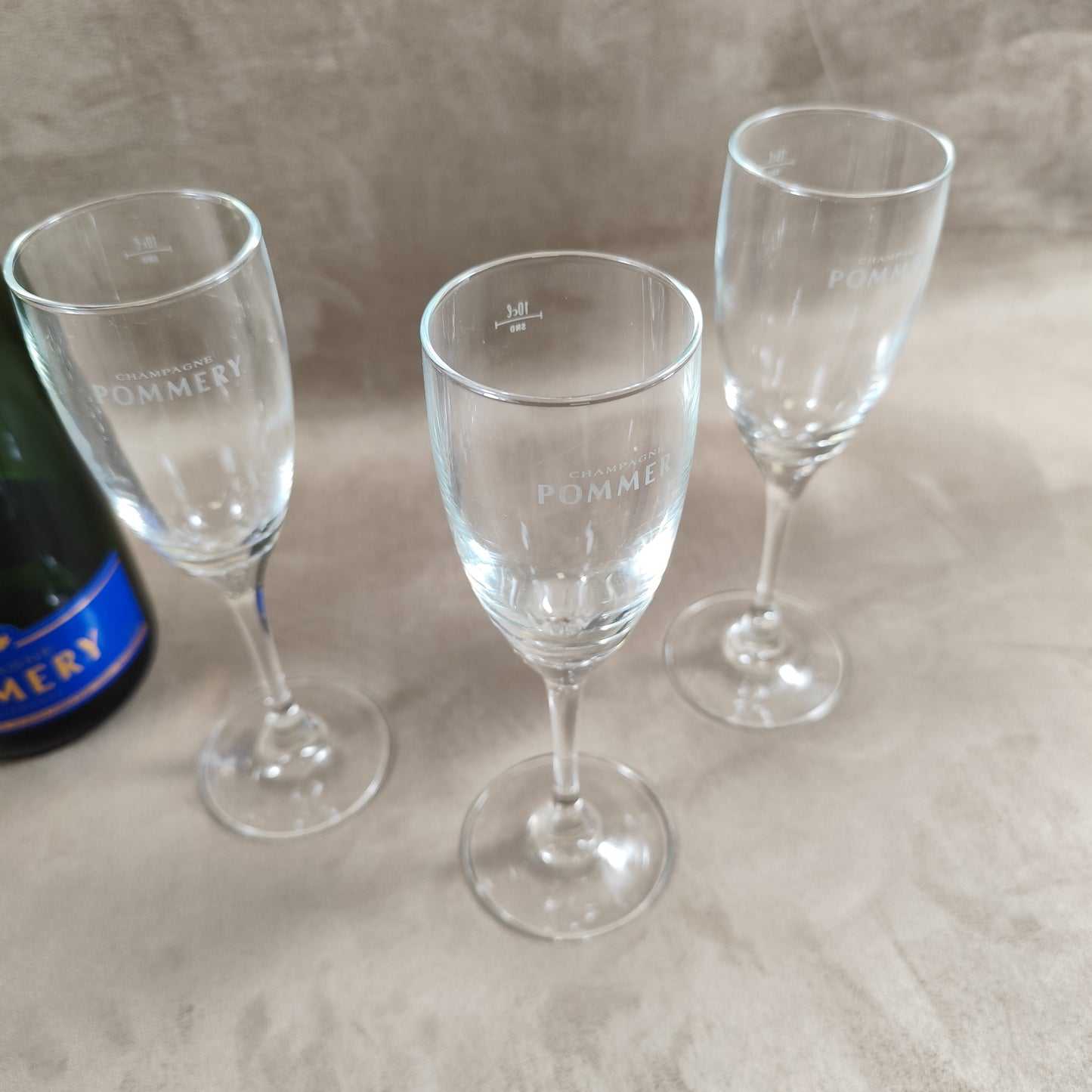 Lot de 6 flutes en verre Champagne Pommery vintage Made in France