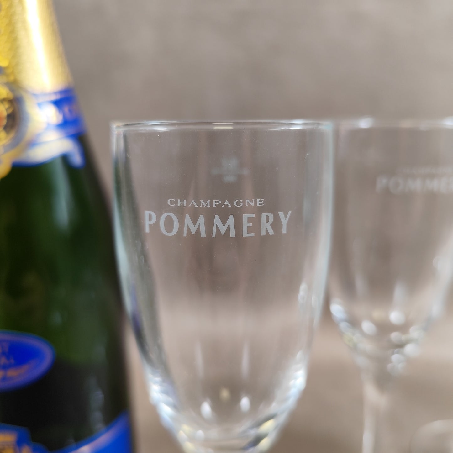 Lot de 6 flutes en verre Champagne Pommery vintage Made in France