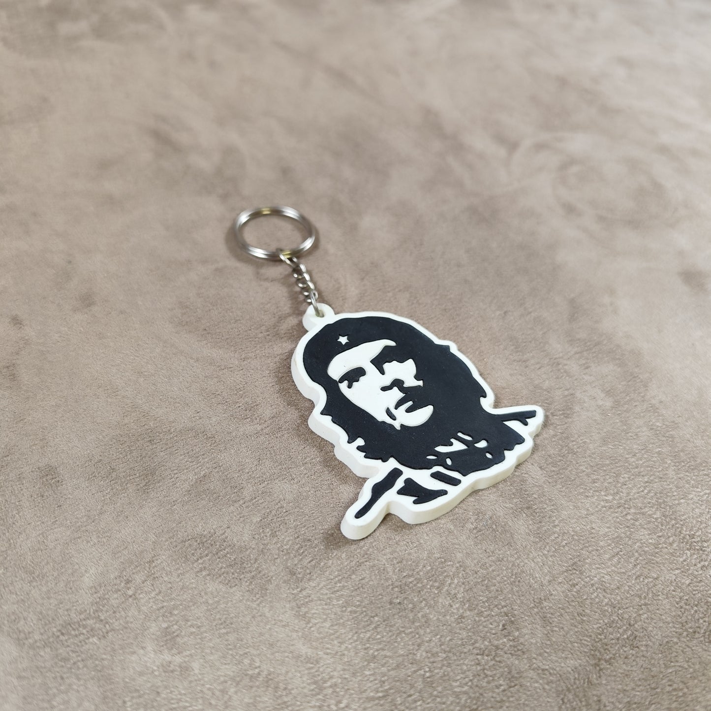 Porte clés Ernesto Che Guevara en Silicone Blanc Made in France Vintage 2000