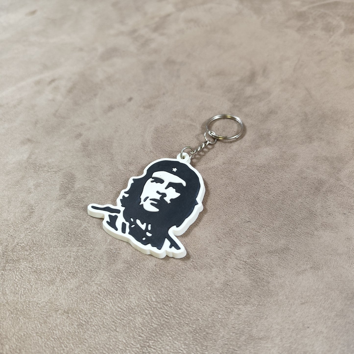 Porte clés Ernesto Che Guevara en Silicone Blanc Made in France Vintage 2000