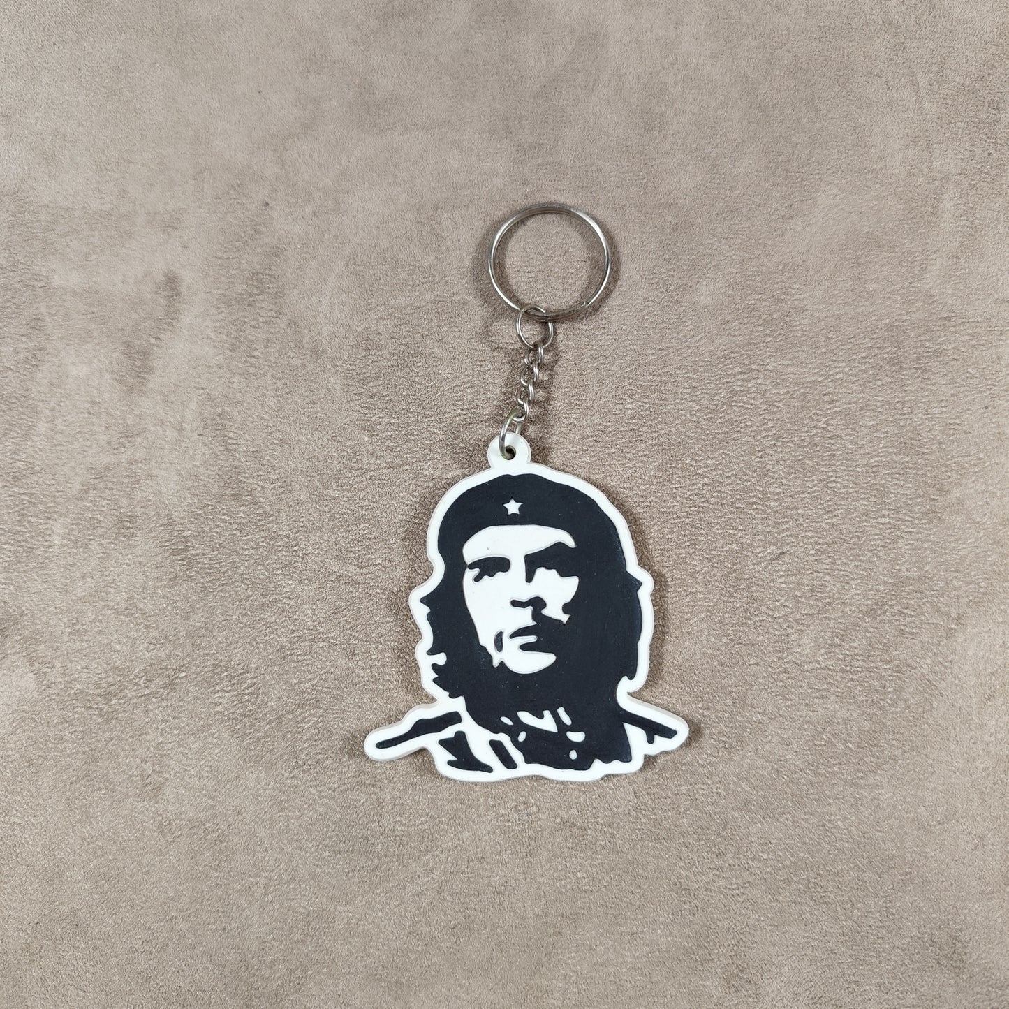 Porte clés Ernesto Che Guevara en Silicone Blanc Made in France Vintage 2000
