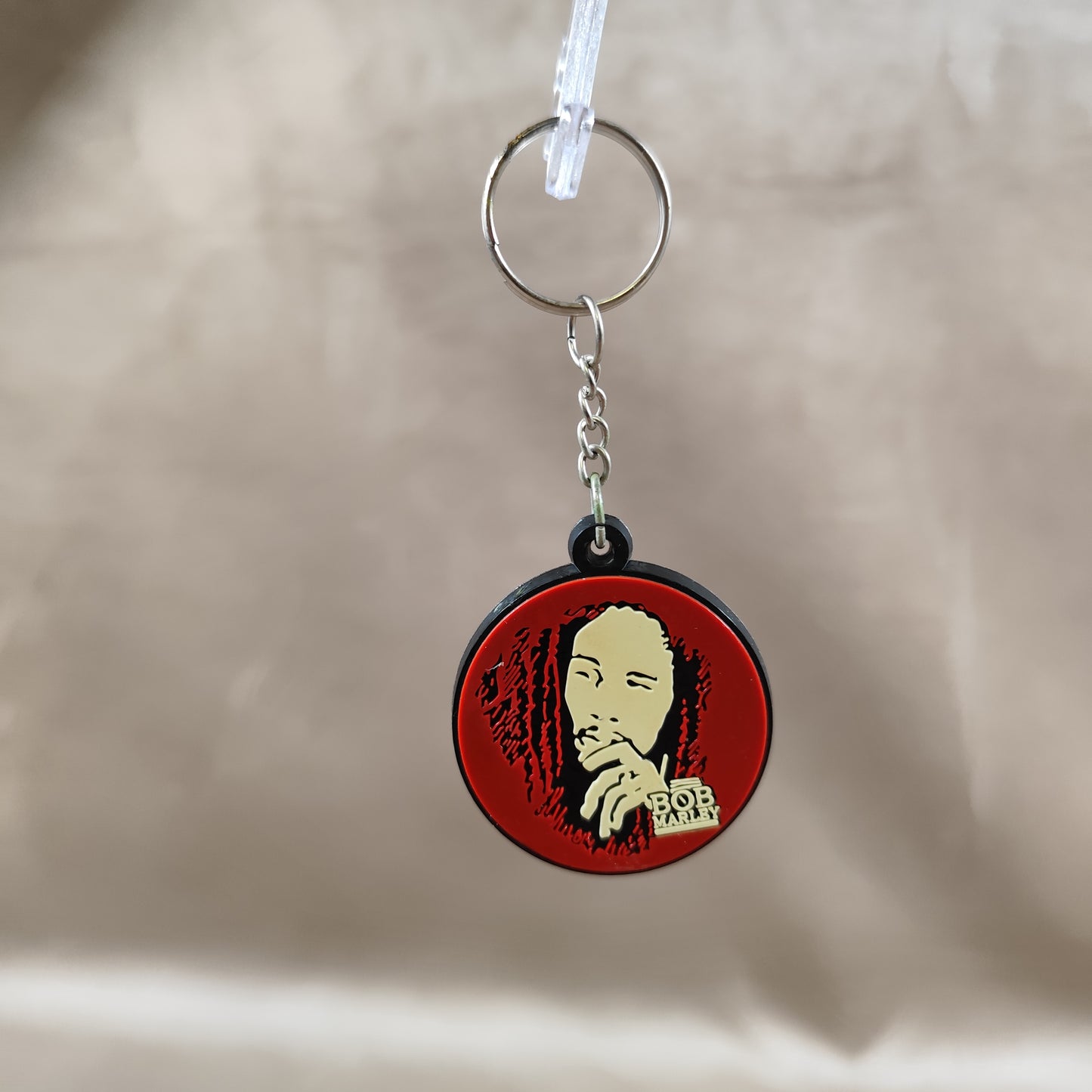 Porte clés Bob Marley en Silicone Rouge Made in France Vintage 2000