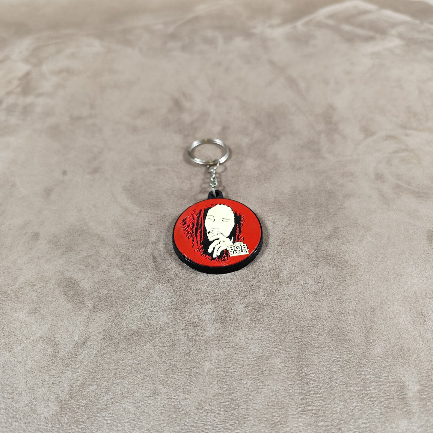 Porte clés Bob Marley en Silicone Rouge Made in France Vintage 2000