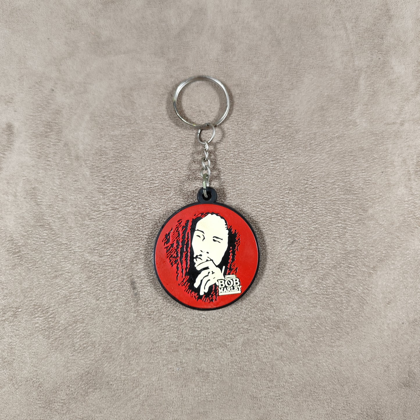Porte clés Bob Marley en Silicone Rouge Made in France Vintage 2000