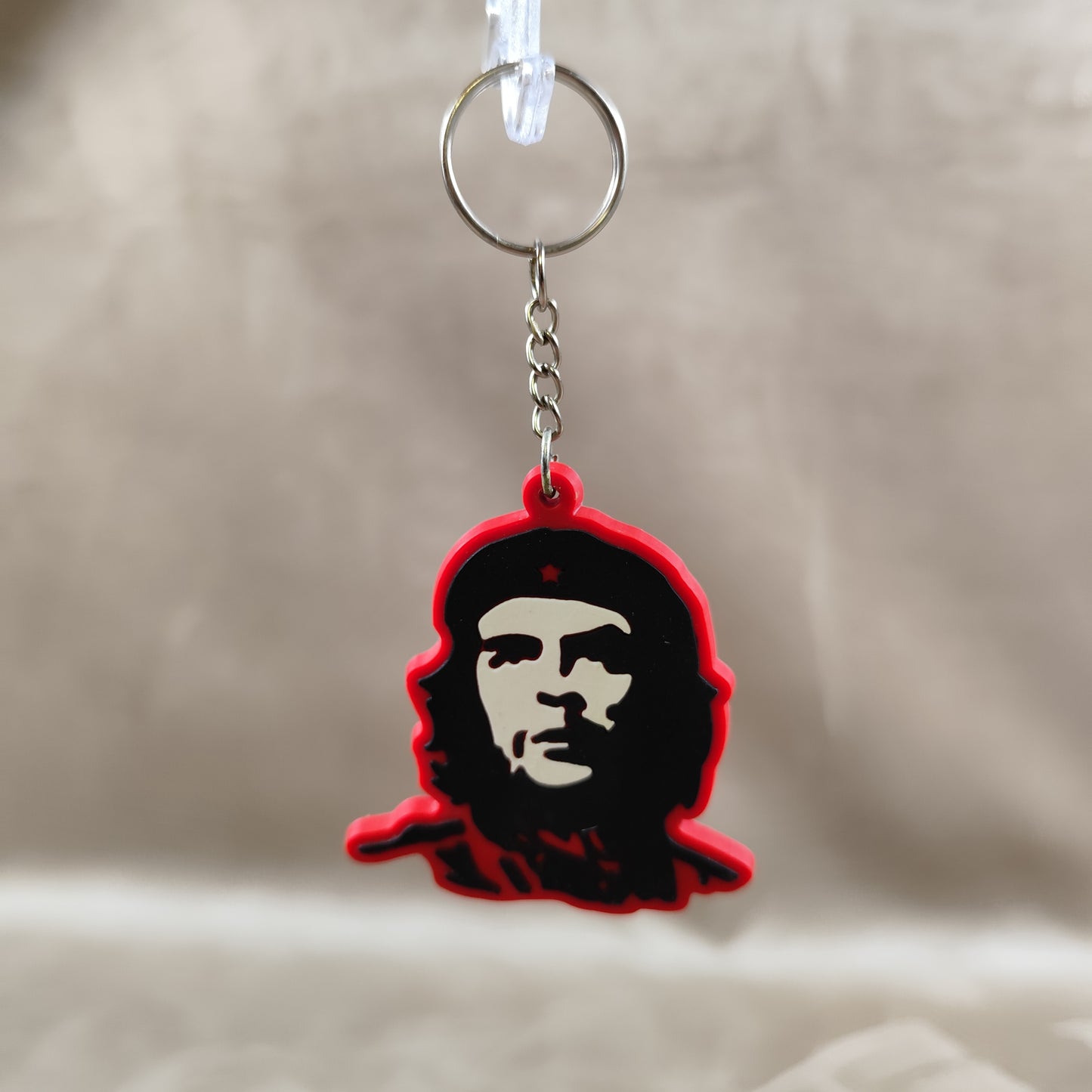 Porte clés Ernesto Che Guevara en Silicone Rouge Made in France Vintage 2000