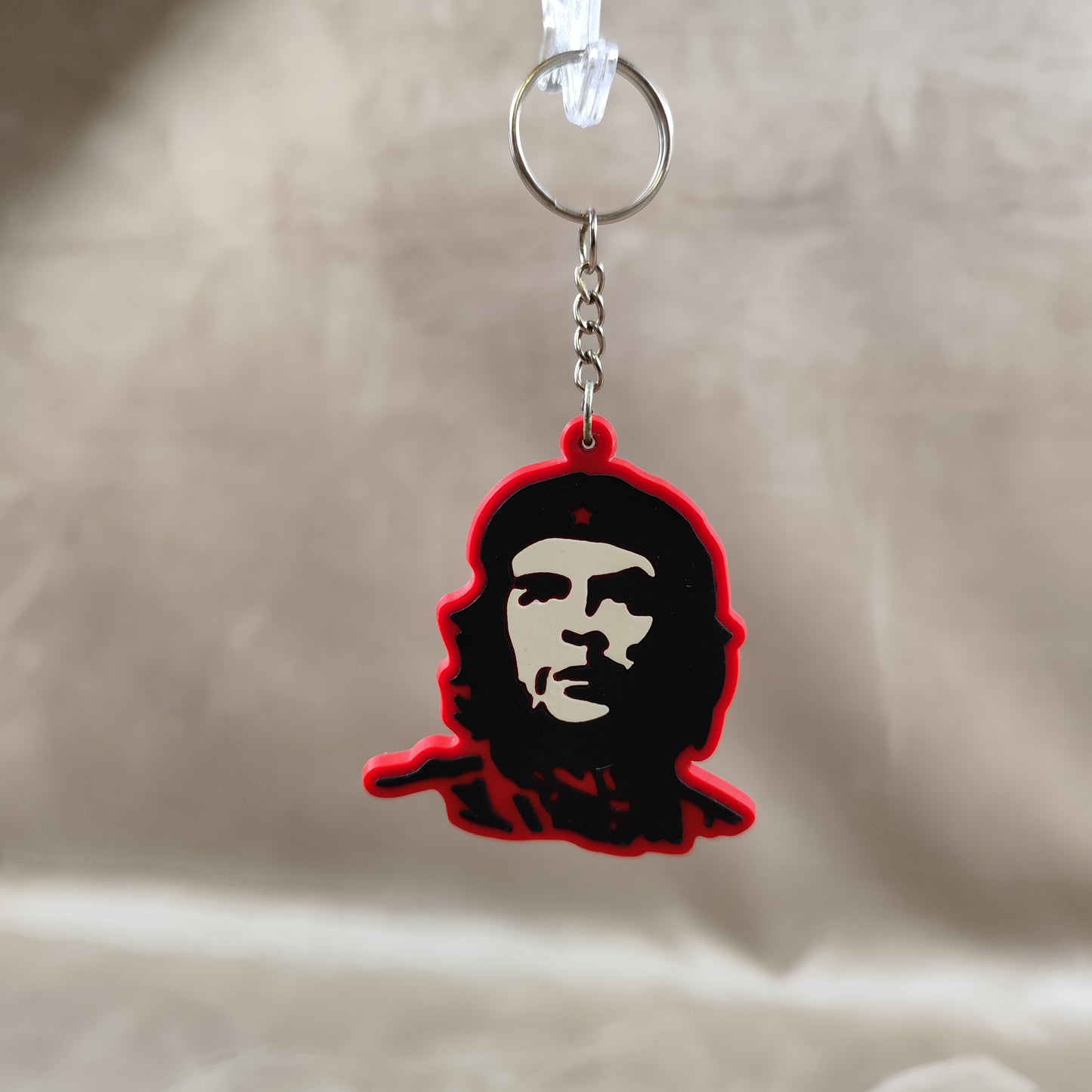 Porte clés Ernesto Che Guevara en Silicone Rouge Made in France Vintage 2000