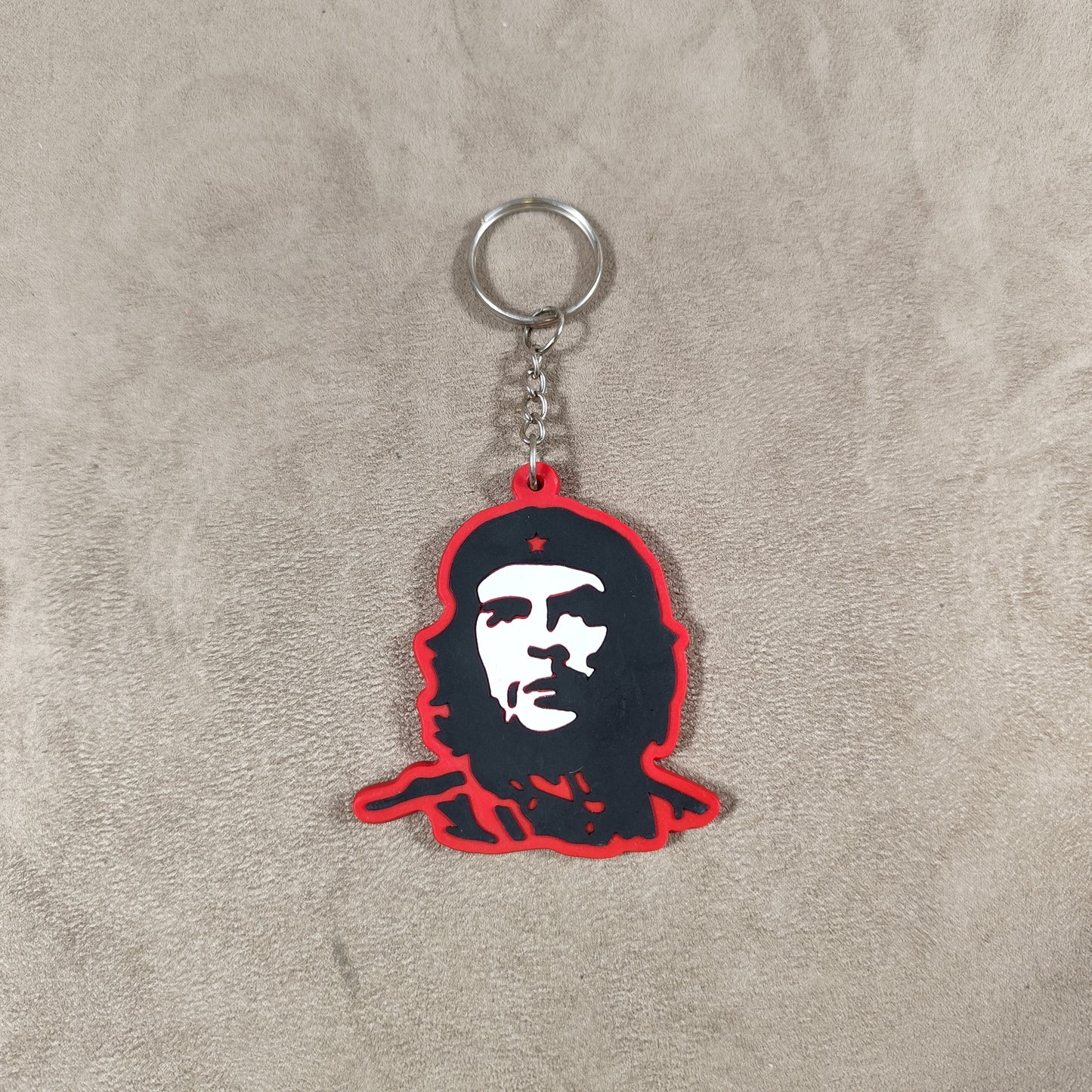 Porte clés Ernesto Che Guevara en Silicone Rouge Made in France Vintage 2000