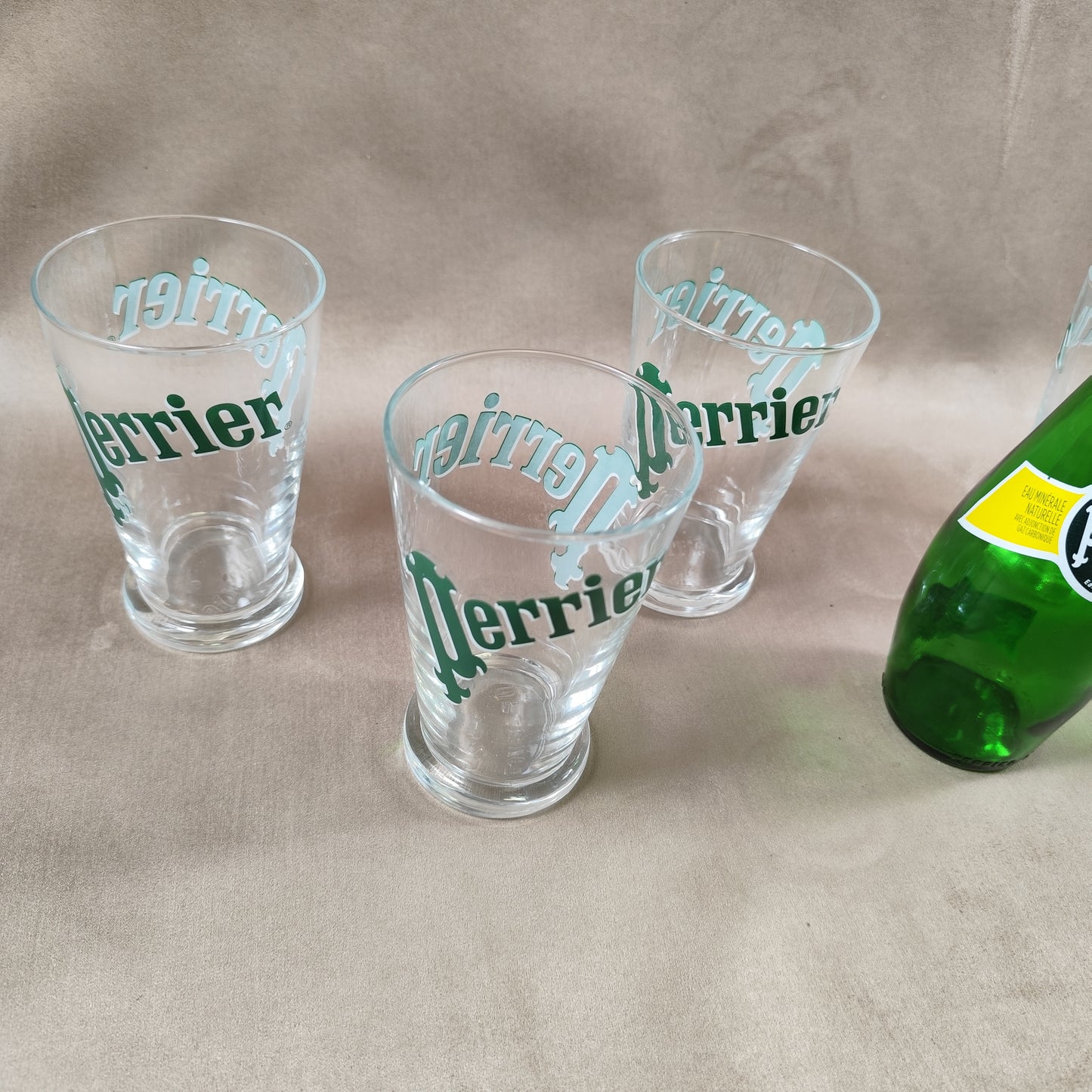 Lot 6 verres Perrier eau gazeuse Made in France Vintage 1980