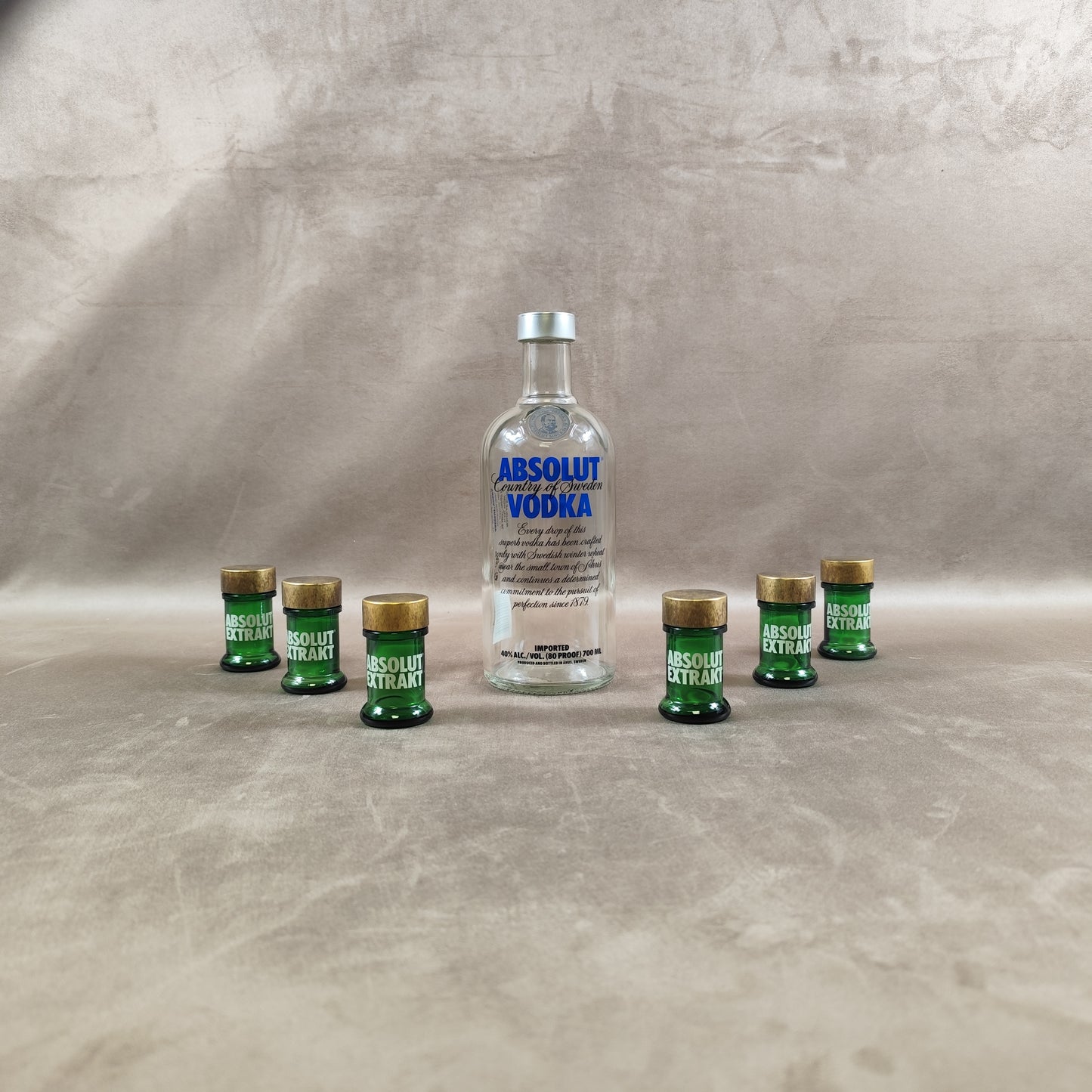 Set of 6 Absolut Extrakt Vodka Vintage Glass Spirits and Shooters