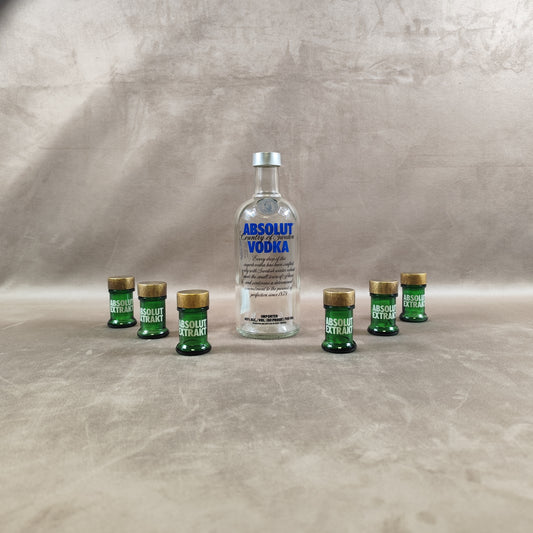 Set of 6 Absolut Extrakt Vodka Vintage Glass Spirits and Shooters