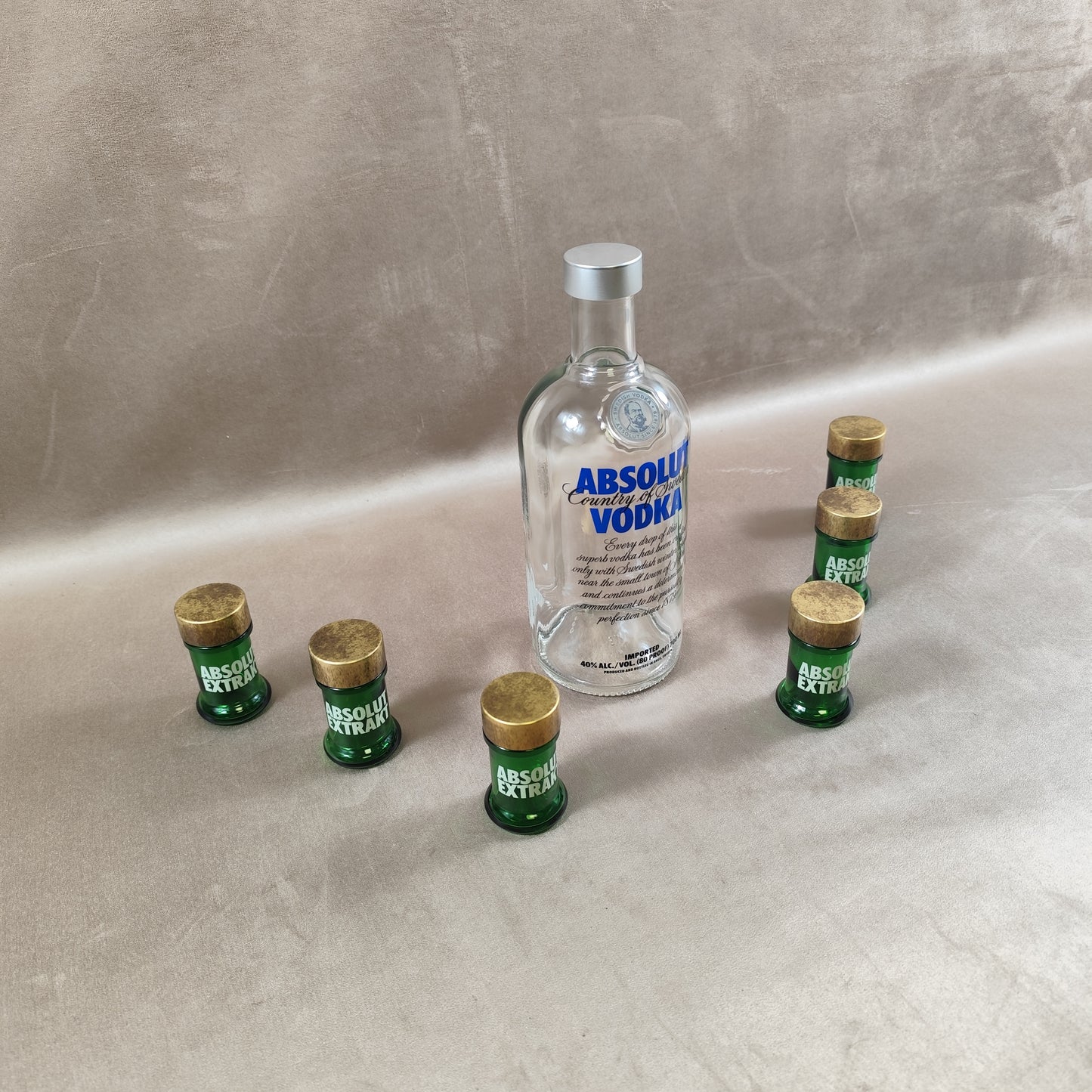 Set of 6 Absolut Extrakt Vodka Vintage Glass Spirits and Shooters