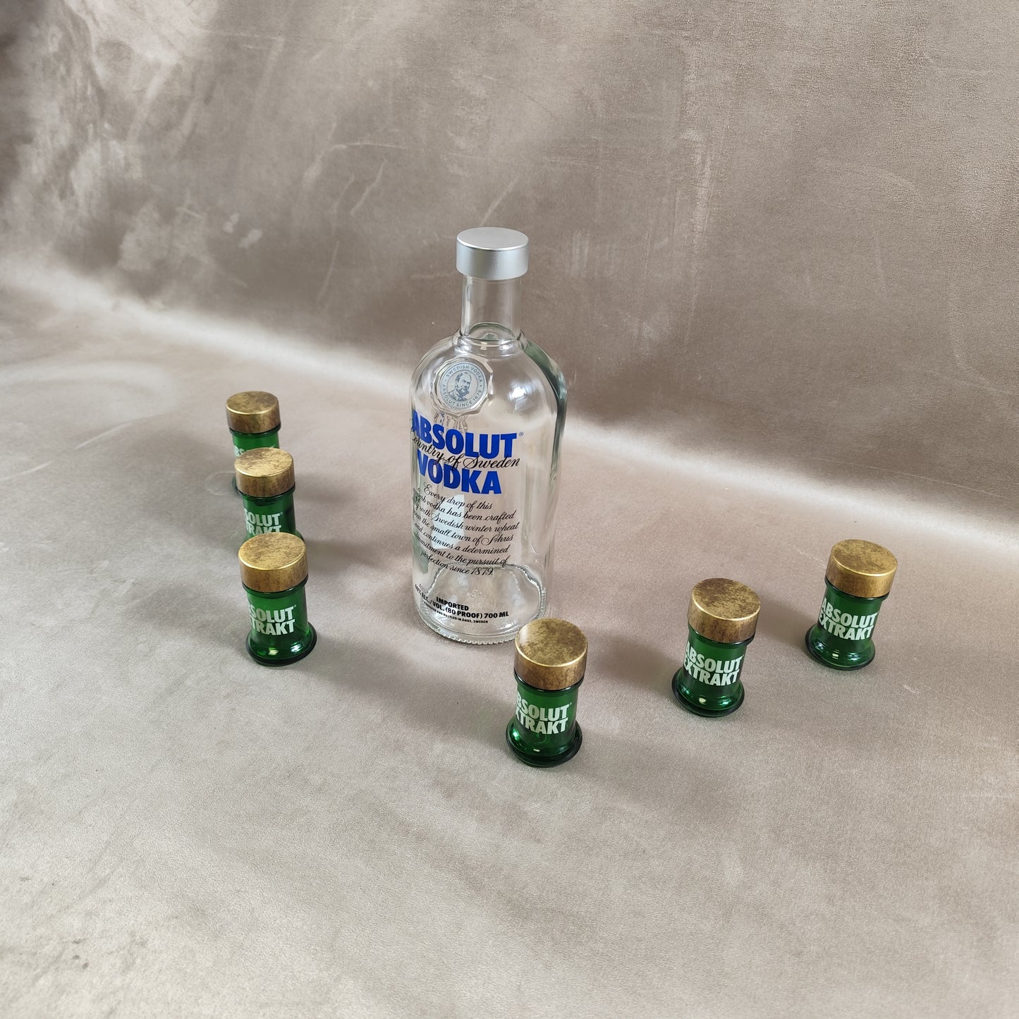 Set of 6 Absolut Extrakt Vodka Vintage Glass Spirits and Shooters