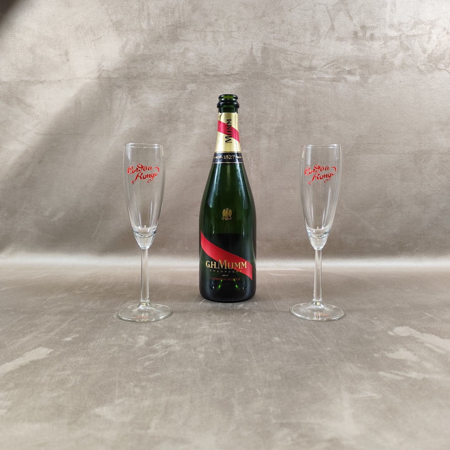 Set mit 2 Champagnerflöten aus Champagnerglas von MUMM France | Vintage, hergestellt in Frankreich