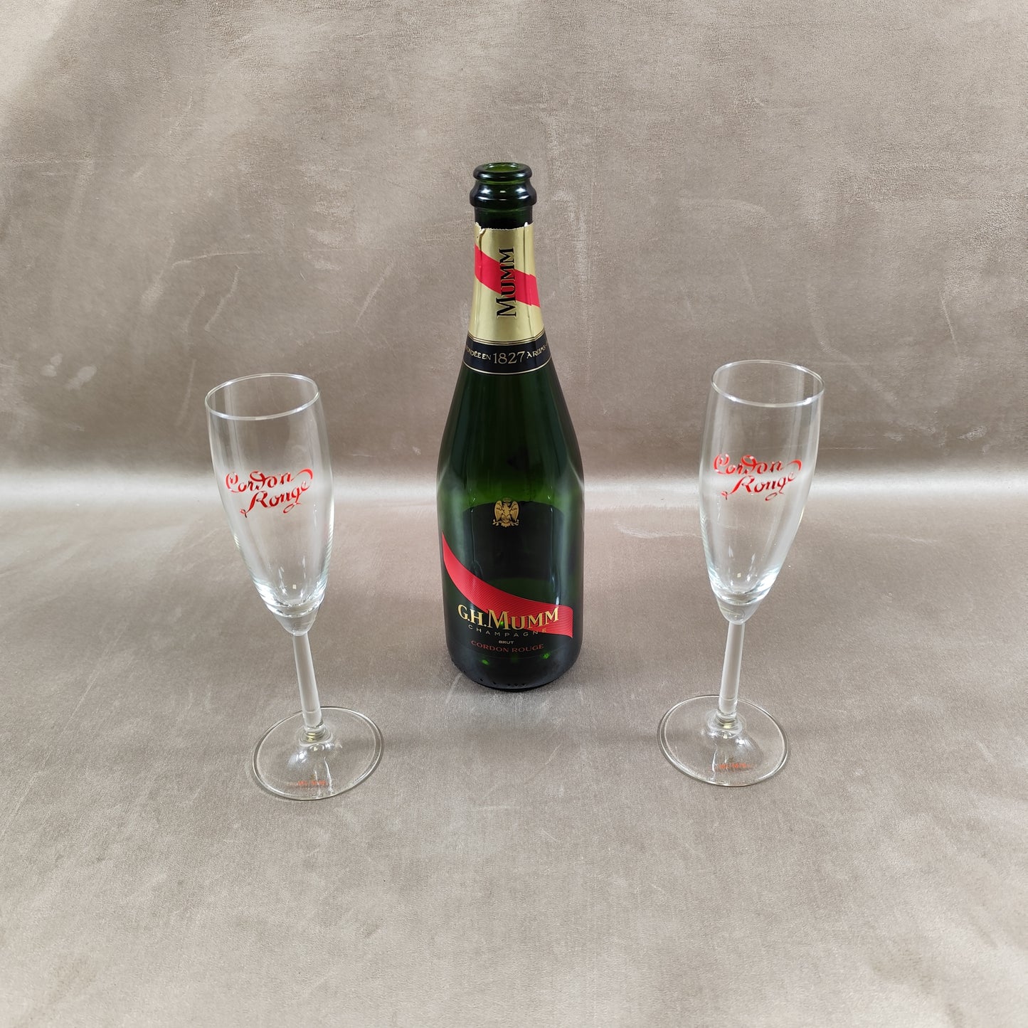 Set mit 2 Champagnerflöten aus Champagnerglas von MUMM France | Vintage, hergestellt in Frankreich