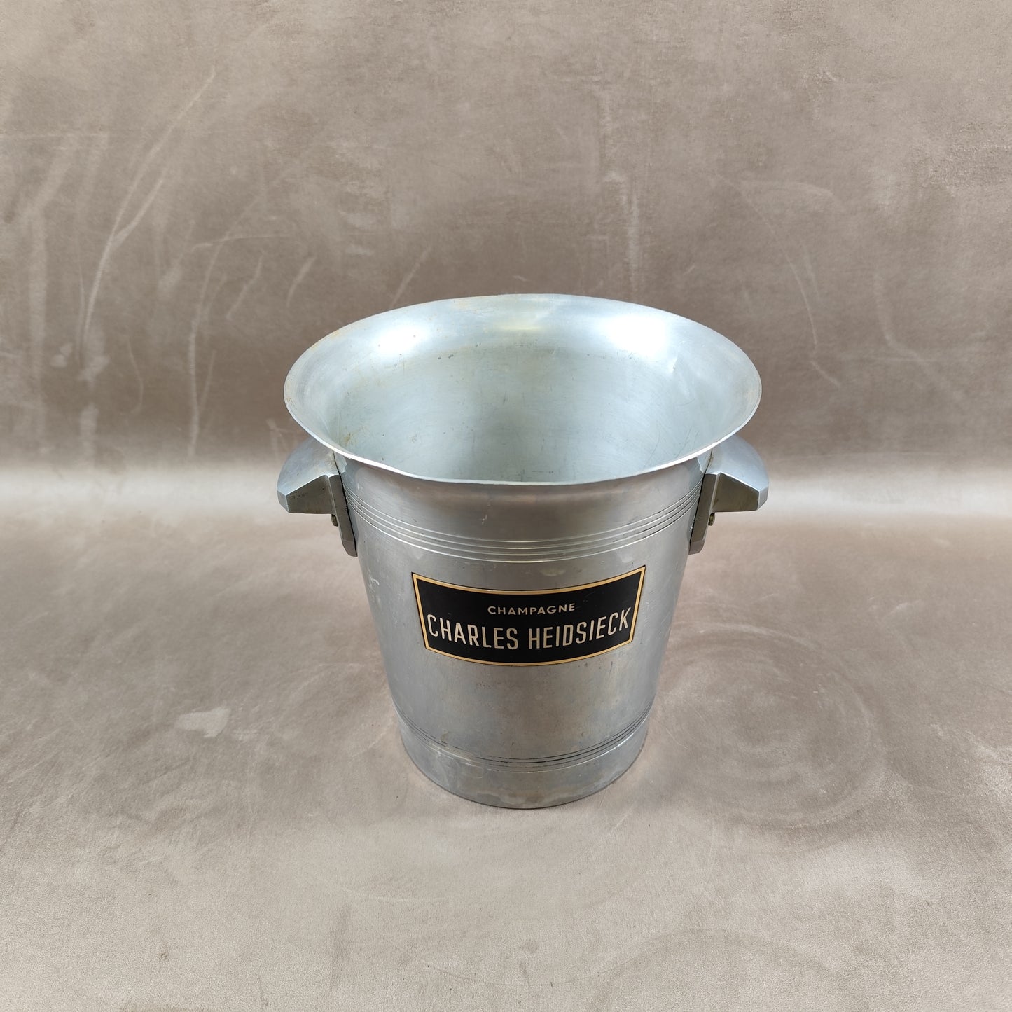 Seau à champagne Charles Heidsieck en aluminium Made in France Vintage 1980