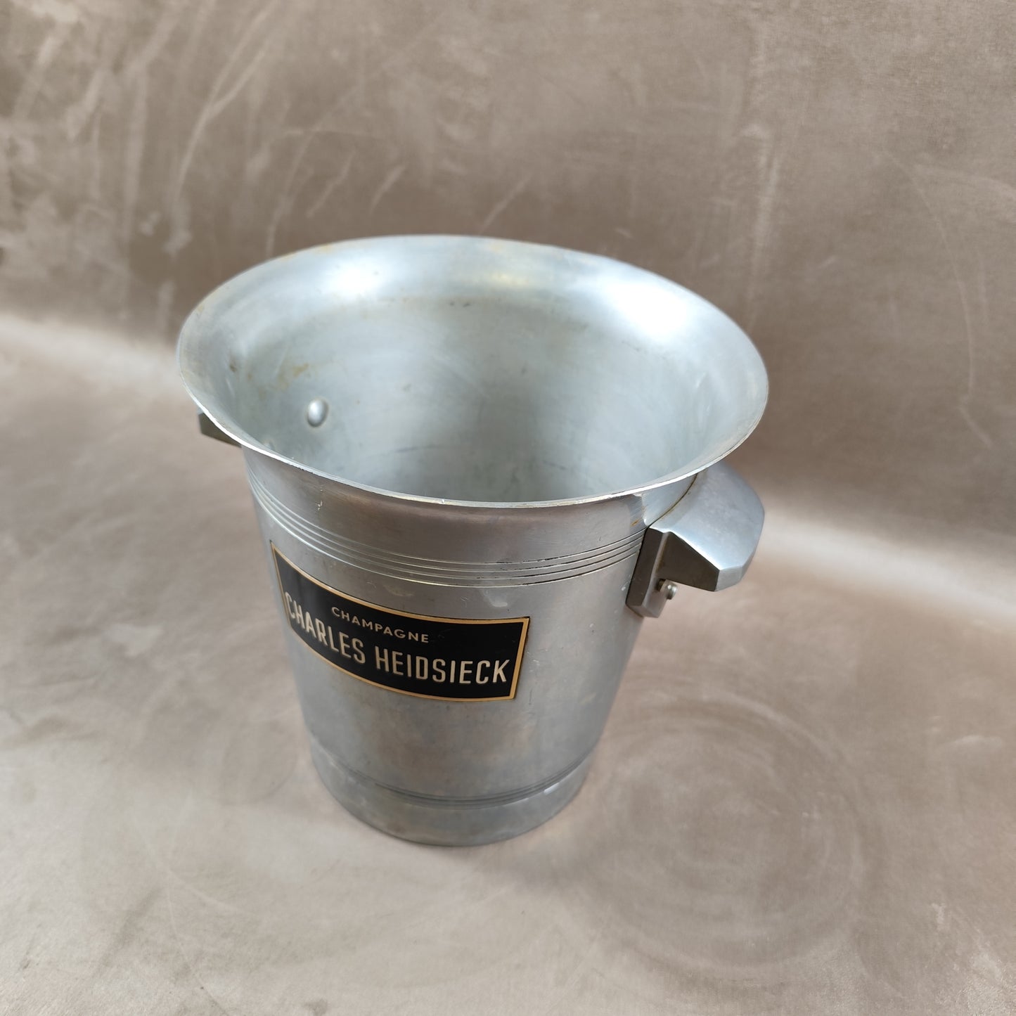 Seau à champagne Charles Heidsieck en aluminium Made in France Vintage 1980