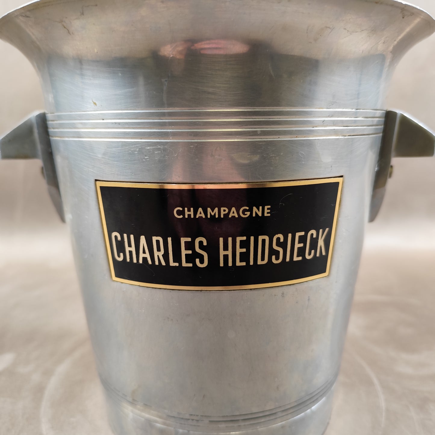 Seau à champagne Charles Heidsieck en aluminium Made in France Vintage 1980