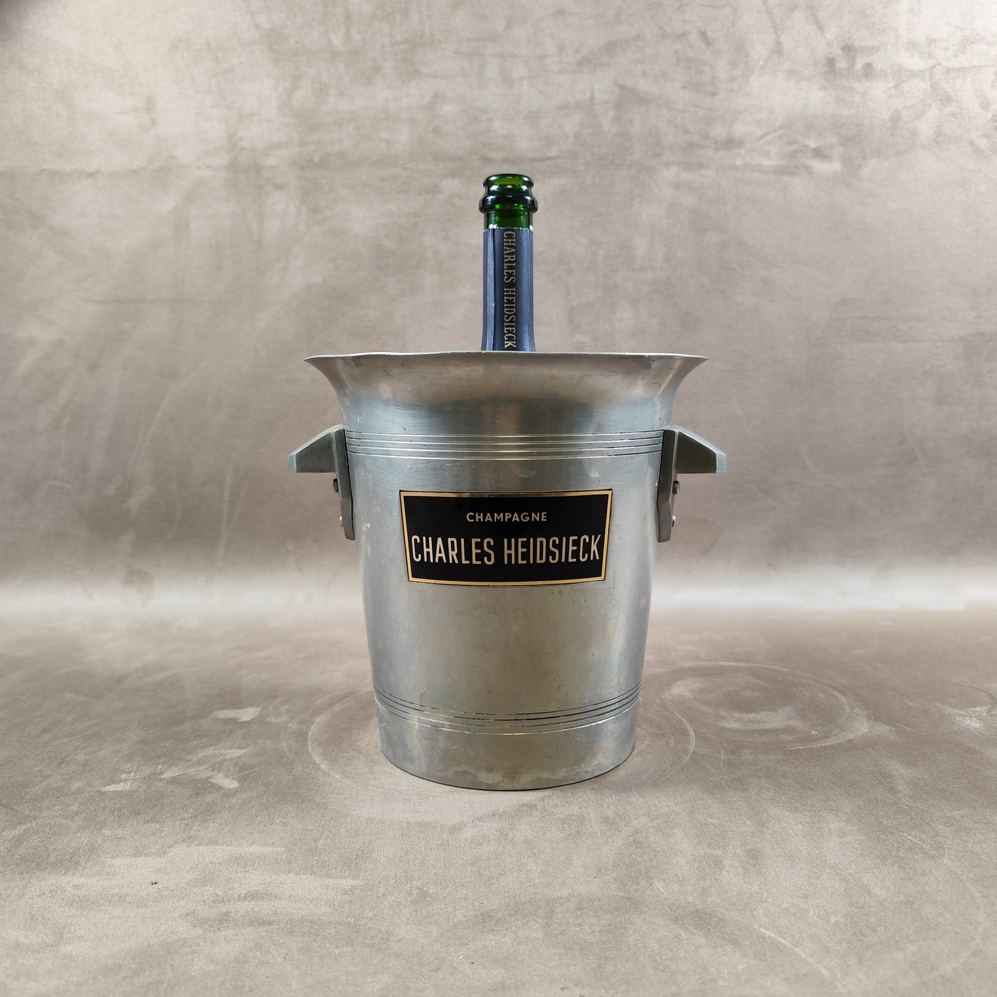 Seau à champagne Charles Heidsieck en aluminium Made in France Vintage 1980