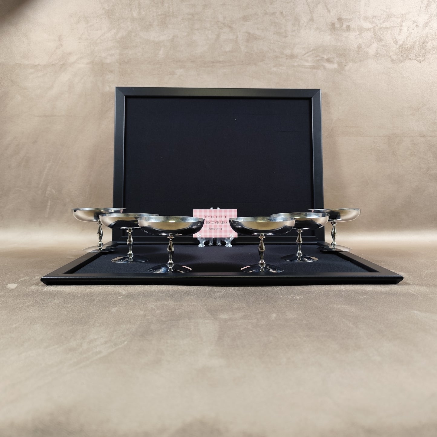 Ensemble de 6 coupes à glace en inox Coupes sur pied vintage Art de la table