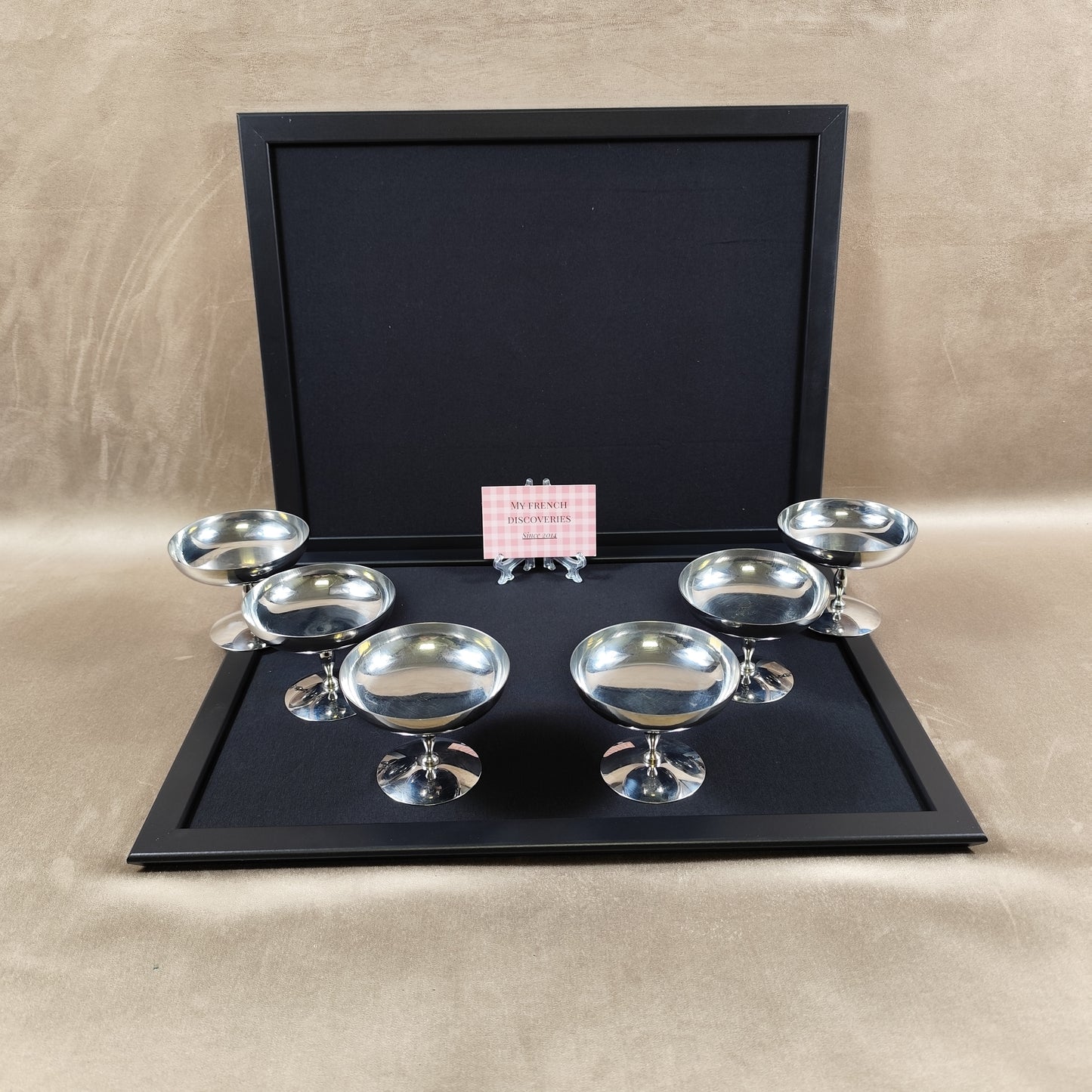 Ensemble de 6 coupes à glace en inox Coupes sur pied vintage Art de la table