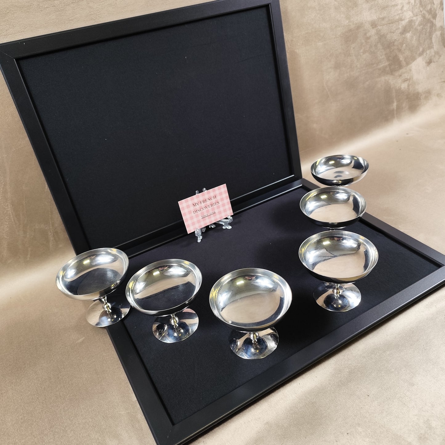 Ensemble de 6 coupes à glace en inox Coupes sur pied vintage Art de la table