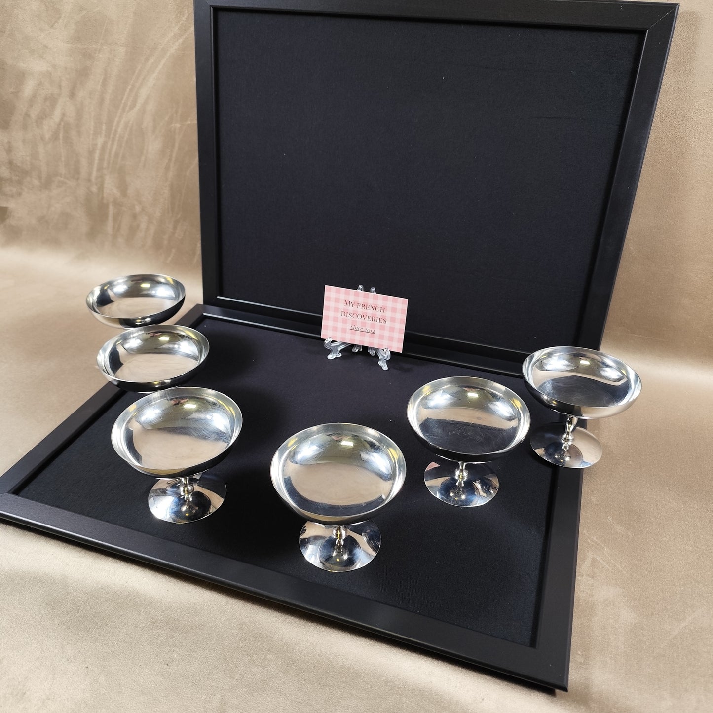 Ensemble de 6 coupes à glace en inox Coupes sur pied vintage Art de la table