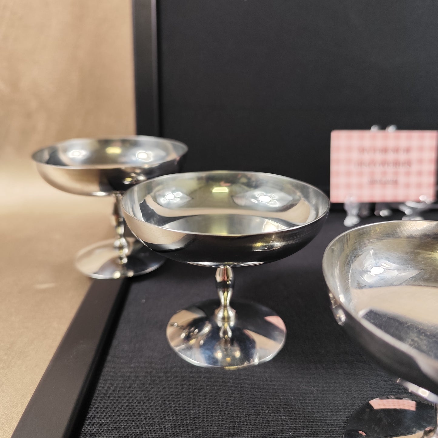 Ensemble de 6 coupes à glace en inox Coupes sur pied vintage Art de la table