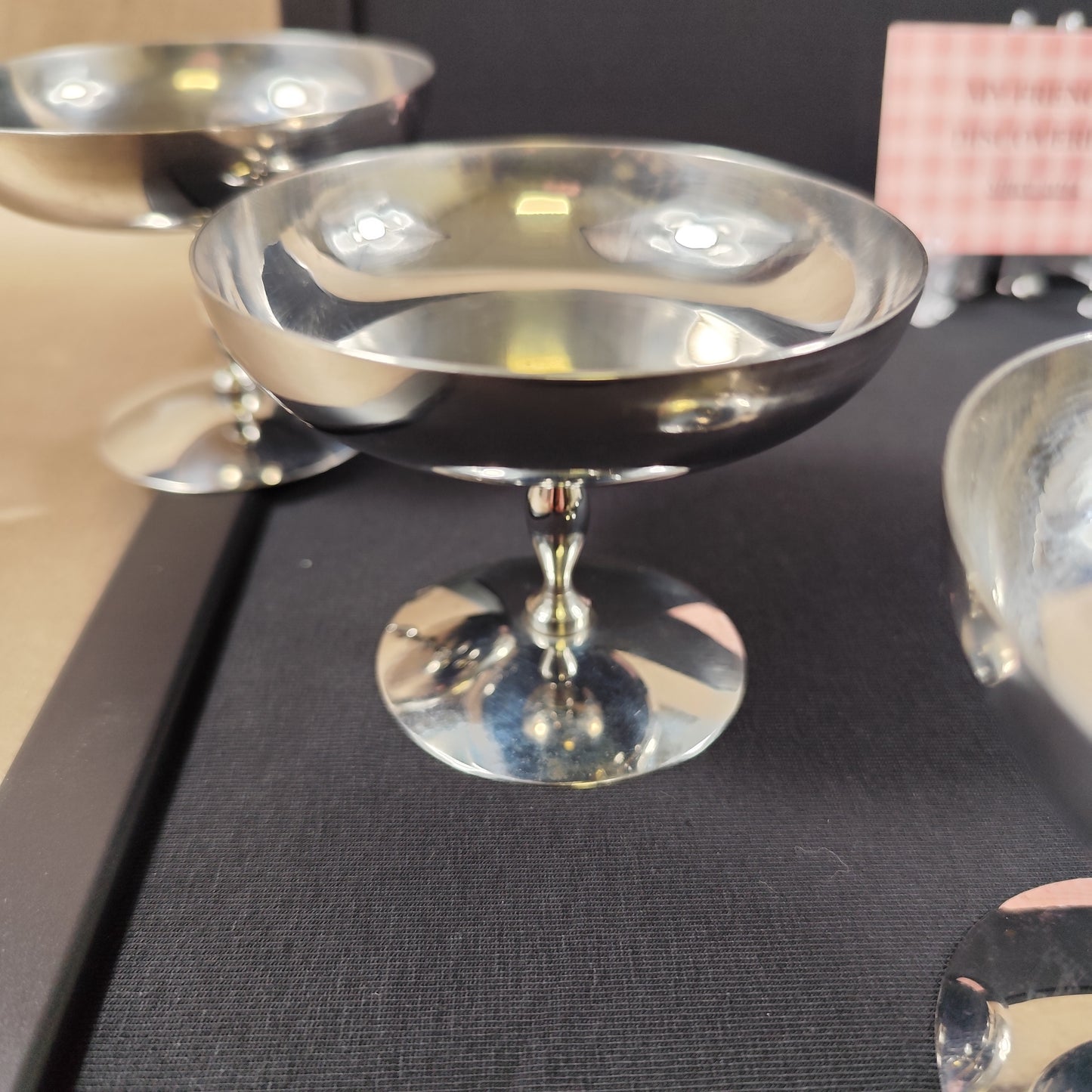 Ensemble de 6 coupes à glace en inox Coupes sur pied vintage Art de la table