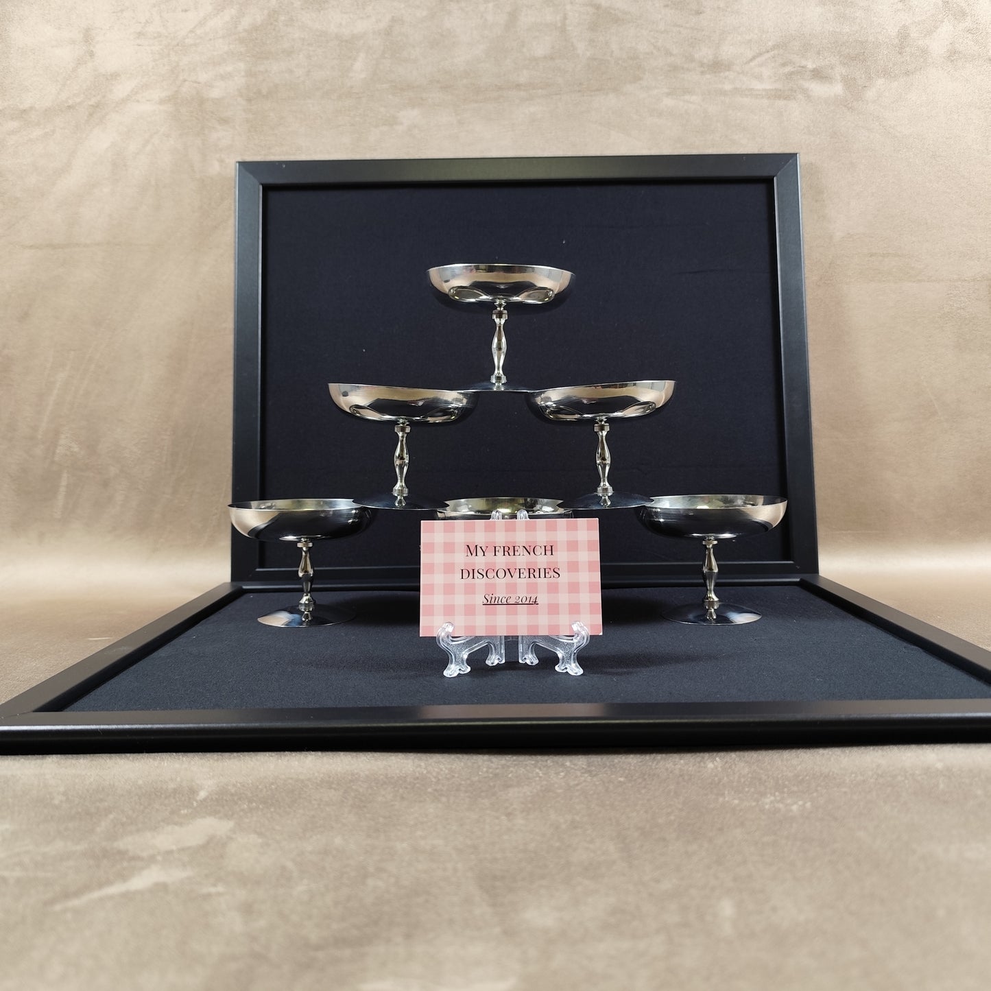 Ensemble de 6 coupes à glace en inox Coupes sur pied vintage Art de la table