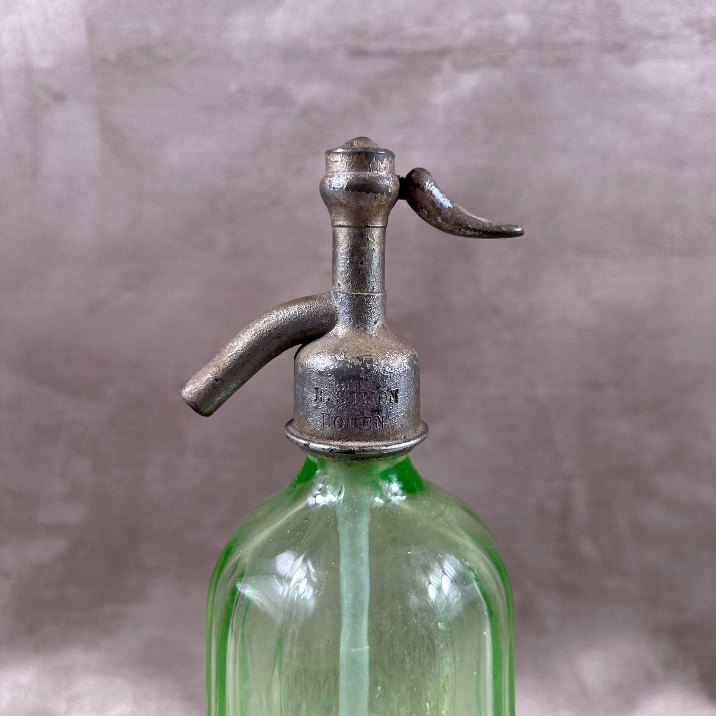 VERY RARE Siphon à eau de seltz vintage en Ouraline Gazo-Siphon etain sans plomb  Made in France 1920