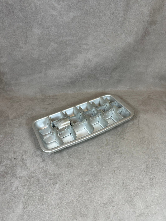 Vintage Silver Aluminum Ice Cube Tray | Vintage 1950's Industrial Design