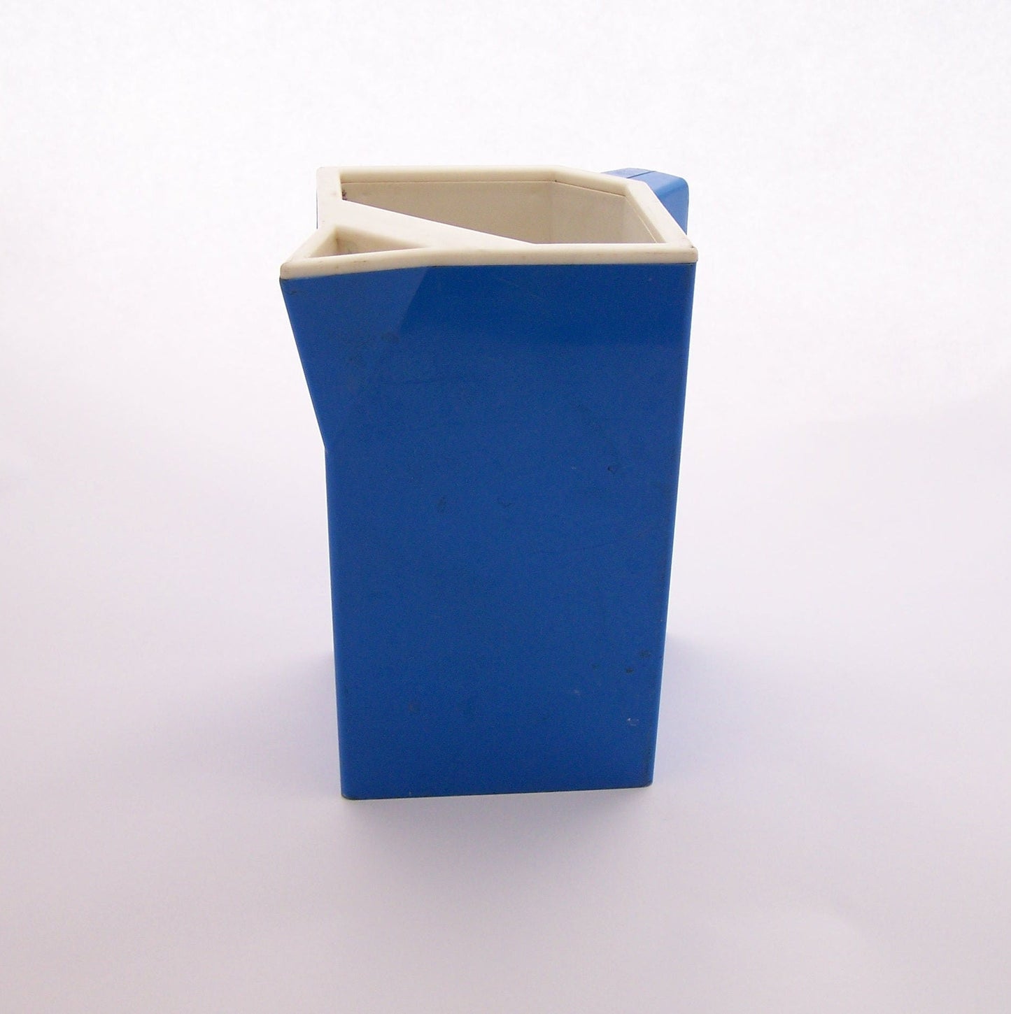MOTTA Ice Cream Pitcher a blue plastic water pitcher with white interior BOURBON Made in France vintage retro 1970s