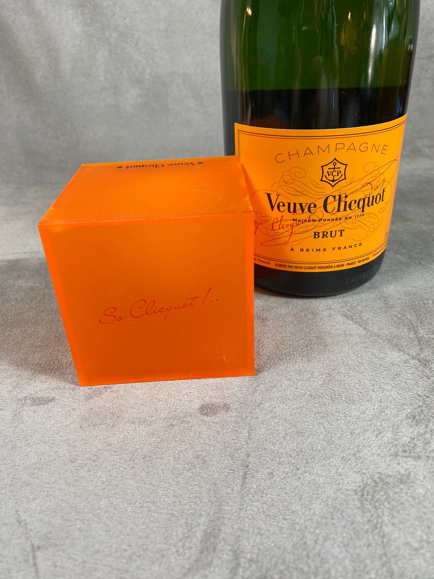 Veuve Cliquot Ponsardin 1990s Light Cube Lamp