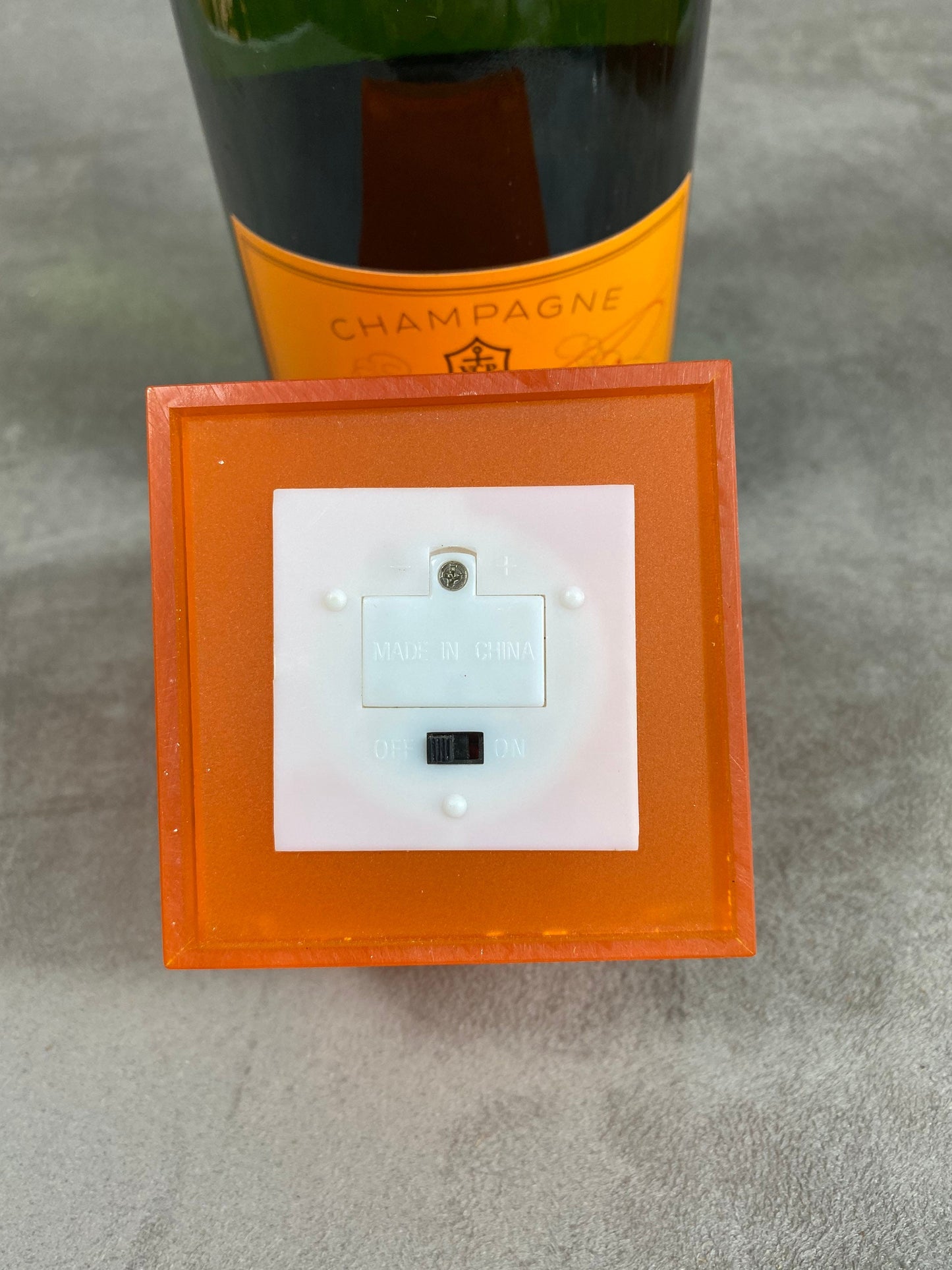 Veuve Cliquot Ponsardin 1990s Light Cube Lamp