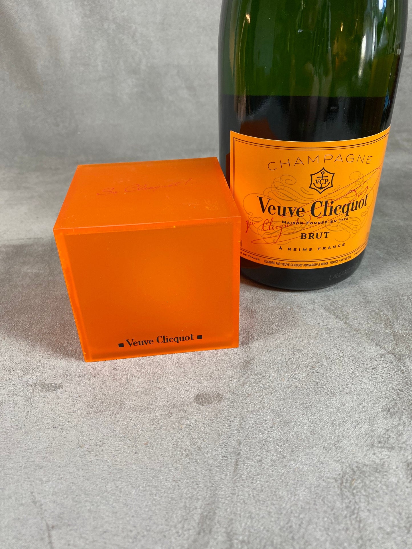 Veuve Cliquot Ponsardin 1990s Light Cube Lamp