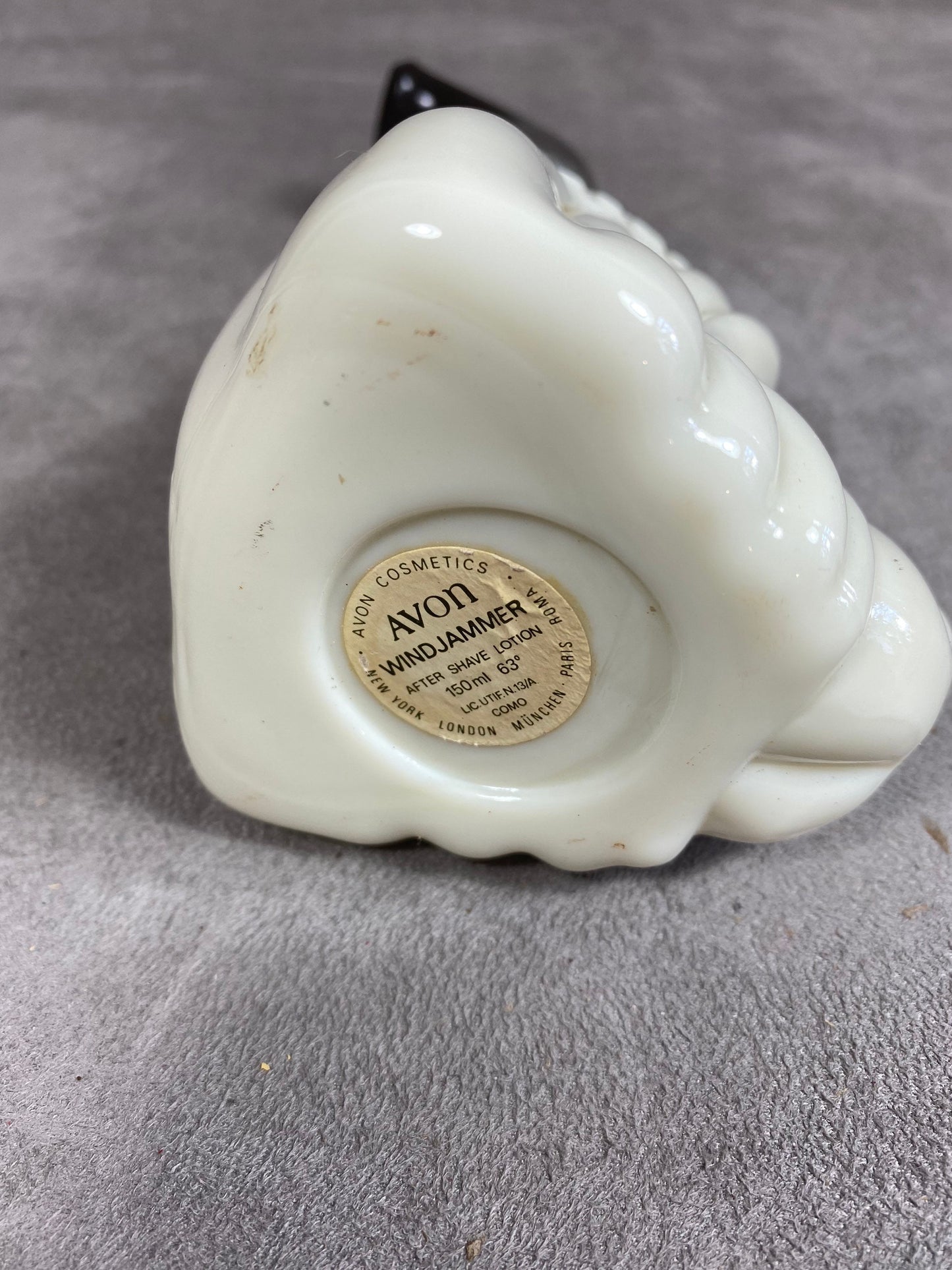 Vintage 1960s Avon Plastic and Glass Dog Head Pipe Shaped Aftershave Bottle