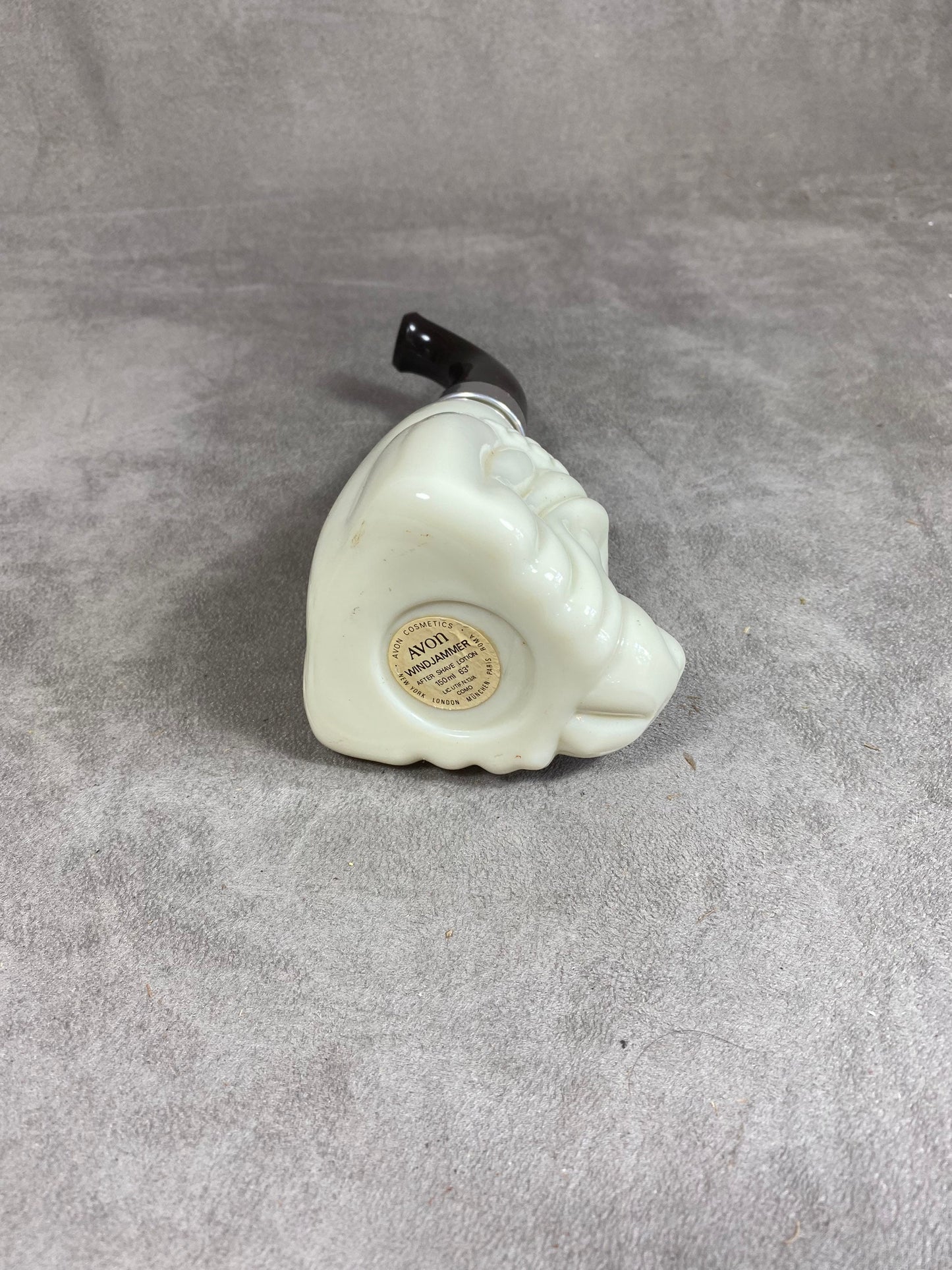 Vintage 1960s Avon Plastic and Glass Dog Head Pipe Shaped Aftershave Bottle